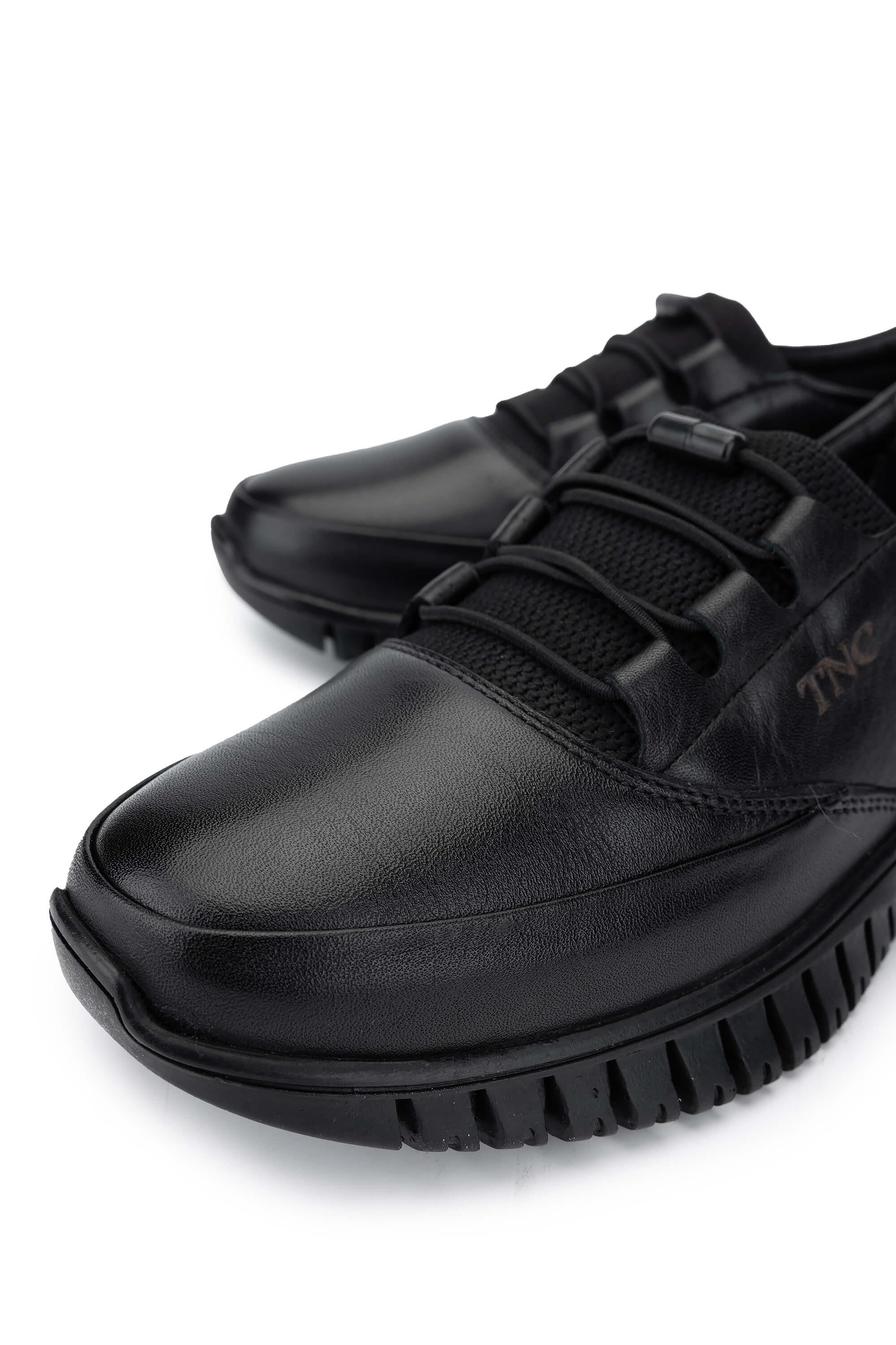 Tamer Tanca Kadın Hakiki Deri Siyah Deri Casual Ayakkabı