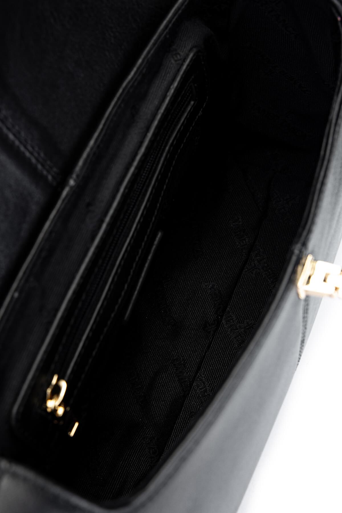 Tamer Tanca Kadın Hakiki Deri Siyah Deri El Çantası