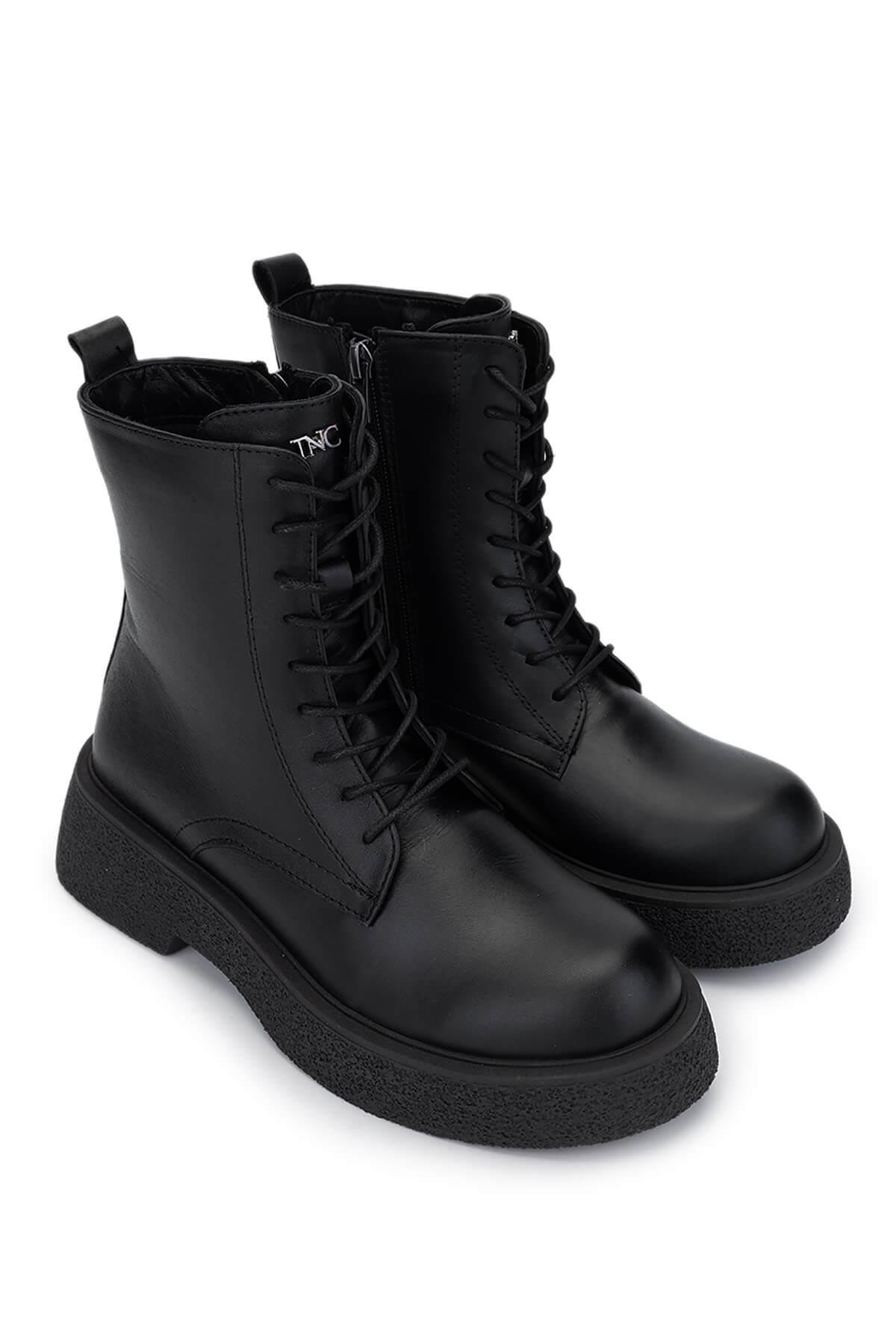 Tamer Tanca Kadın Hakiki Deri Siyah Deri Casual Bot
