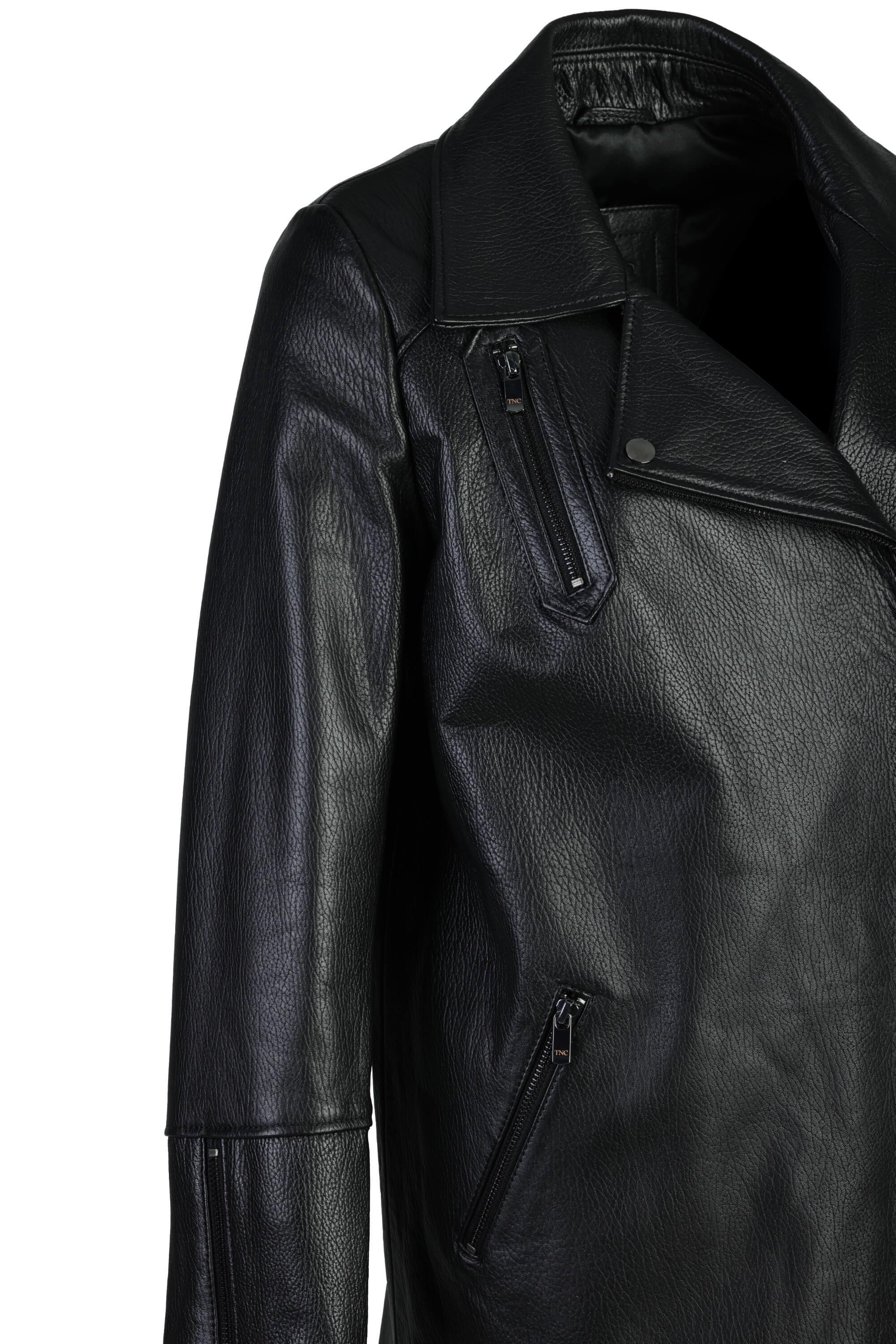 Tamer Tanca Kadın Hakiki Deri Siyah Deri Mont