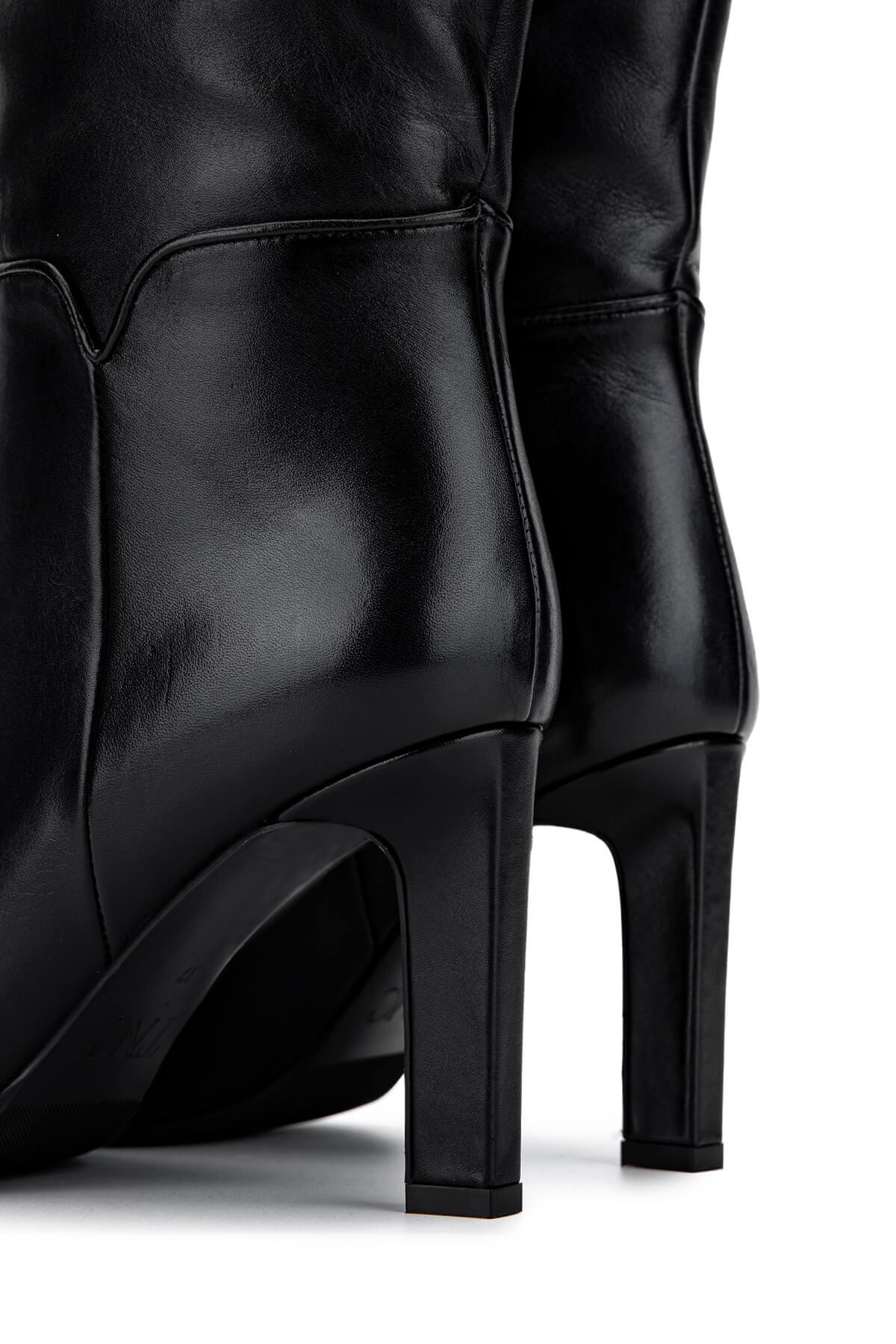 Tamer Tanca Kadın Hakiki Deri Siyah Deri Klasik Çizme