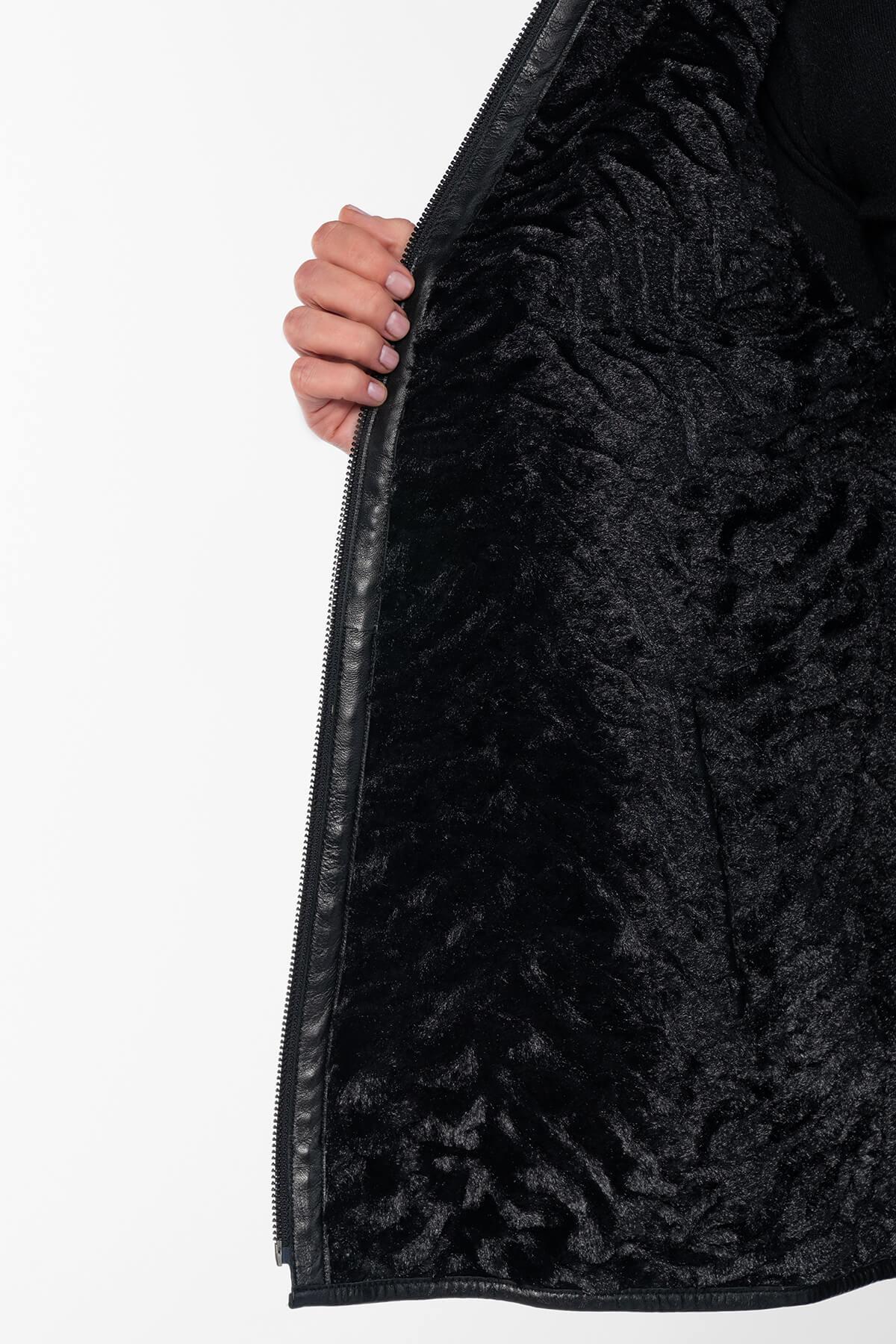 Tamer Tanca Kadın Hakiki Deri Siyah Deri Mont