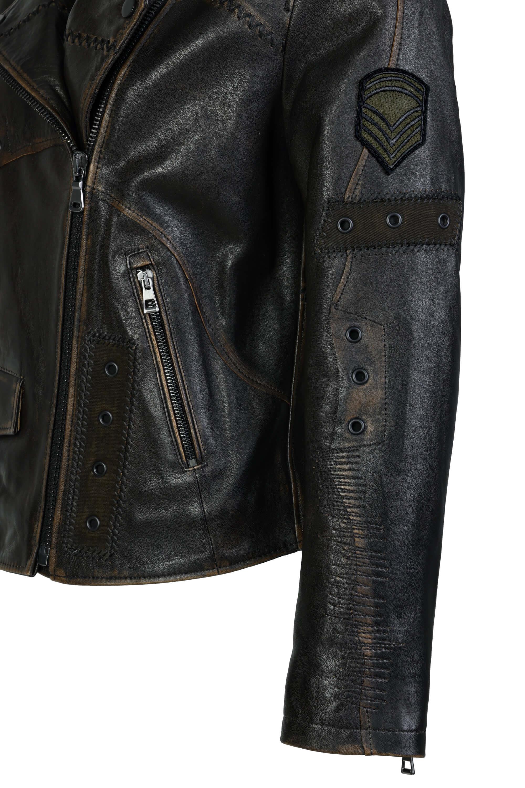 Tamer Tanca Kadın Hakiki Deri Siyah Eskitme Deri Mont