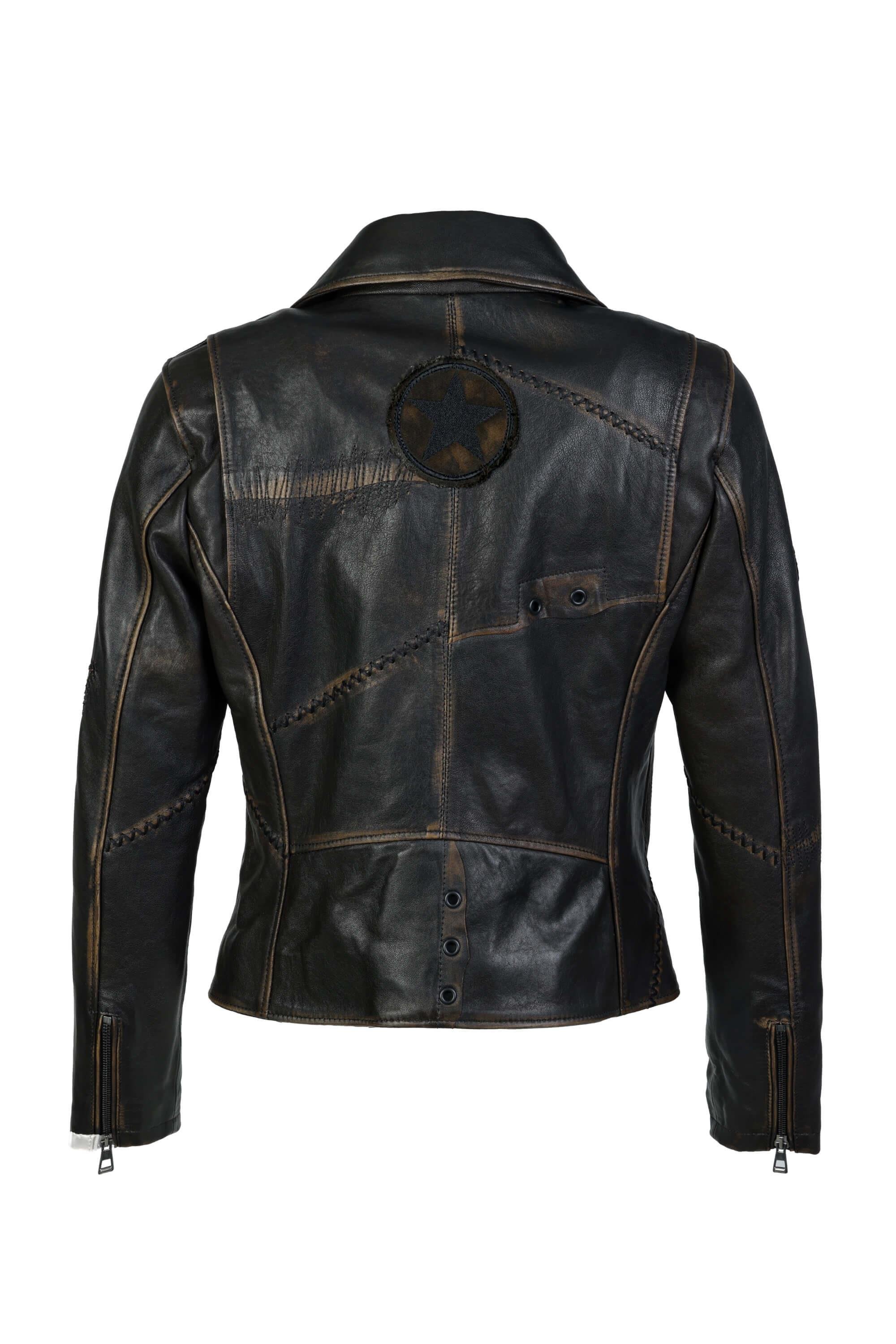 Tamer Tanca Kadın Hakiki Deri Siyah Eskitme Deri Mont