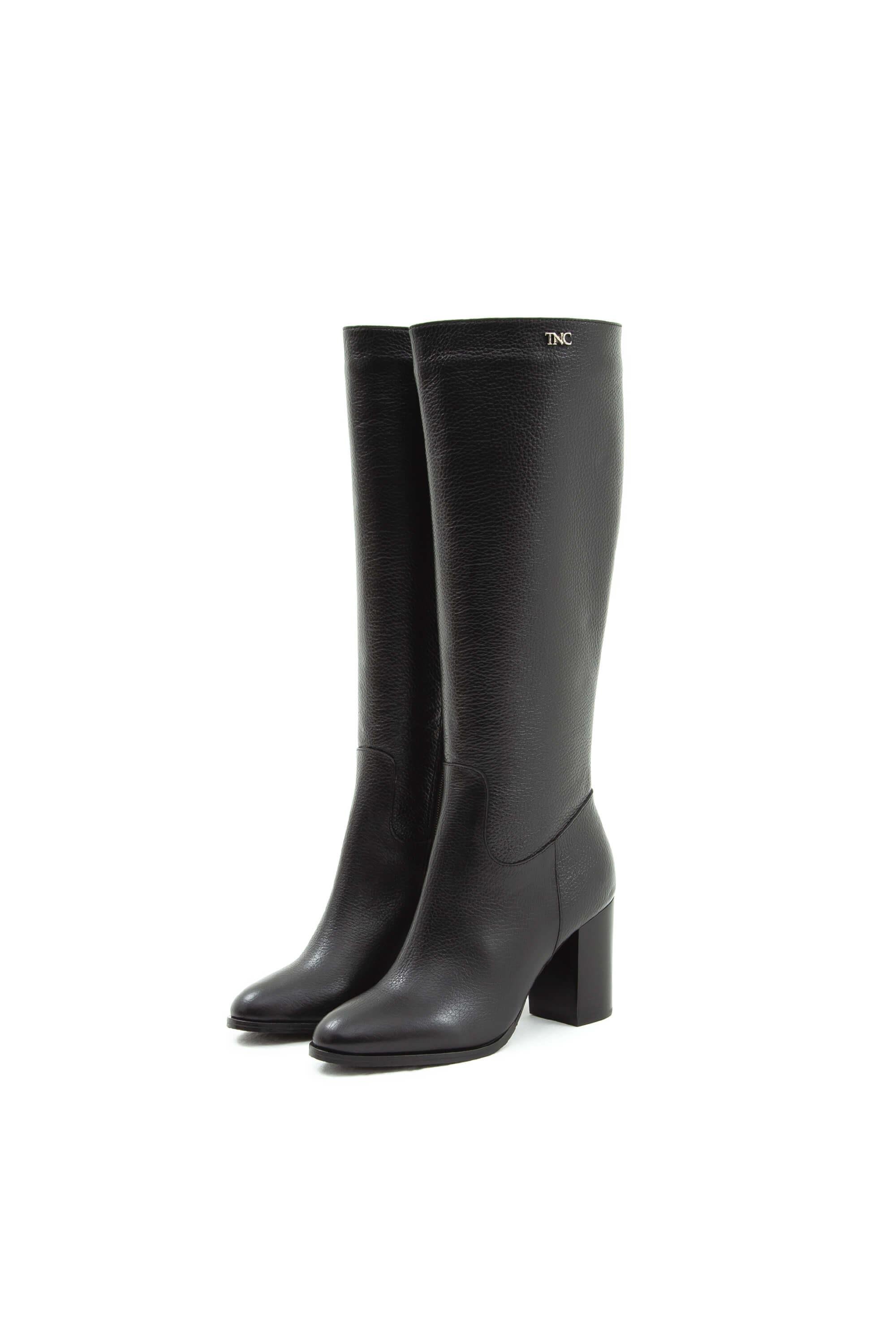 Tamer Tanca Kadın Hakiki Deri Siyah Floter Klasik Çizme