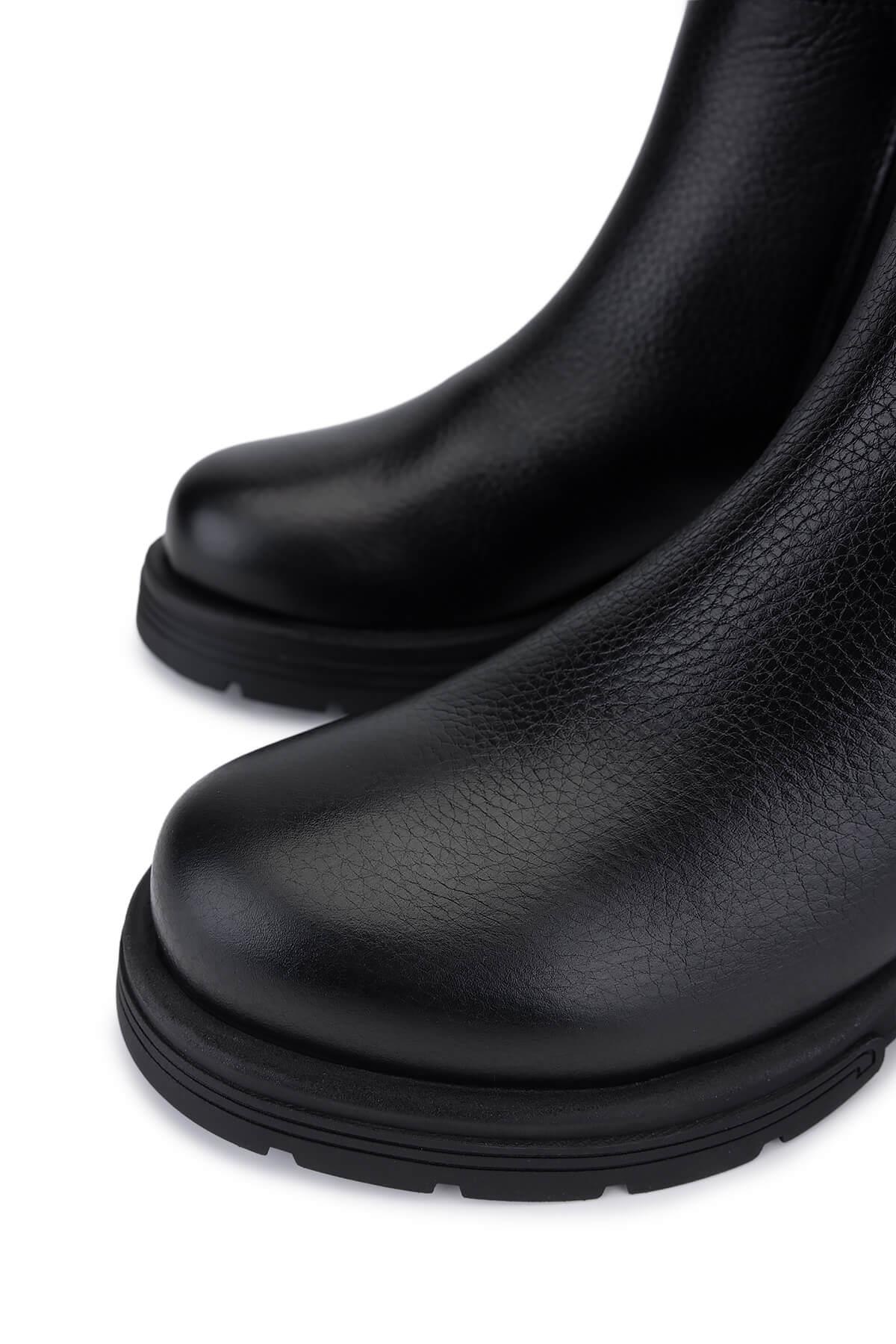 Tamer Tanca Kadın Hakiki Deri Siyah Floter Klasik Çizme