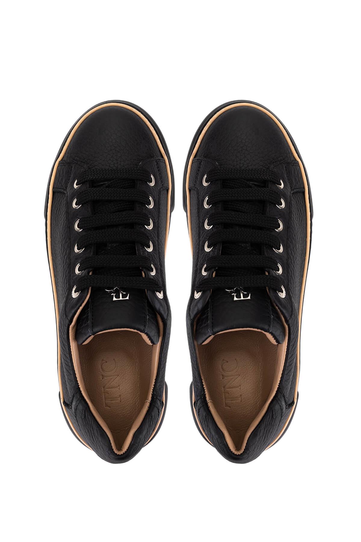 Tamer Tanca Kadın Hakiki Deri Siyah Floter Sneakers & Spor Ayakkabı