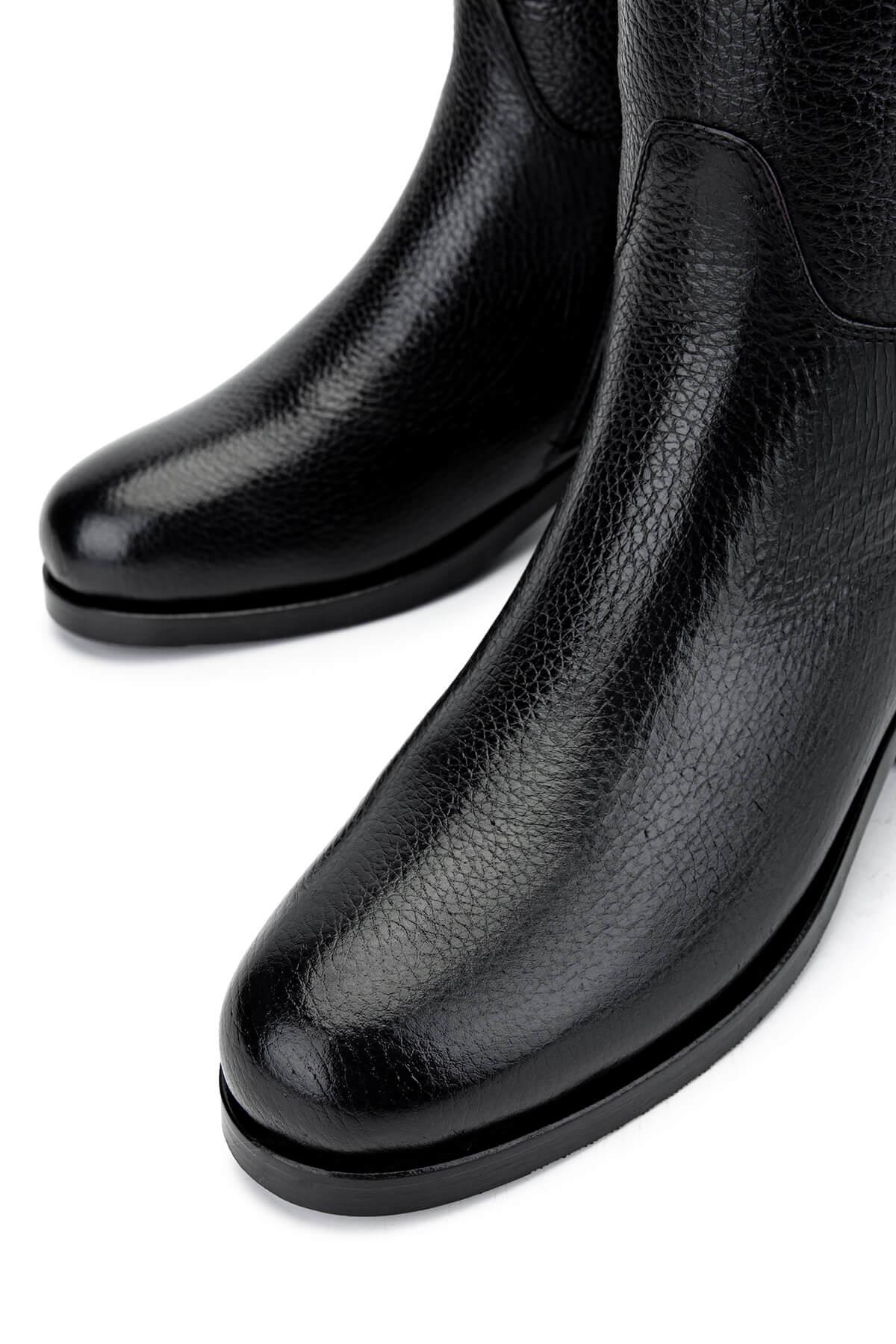 Tamer Tanca Kadın Hakiki Deri Siyah Floter Casual Çizme