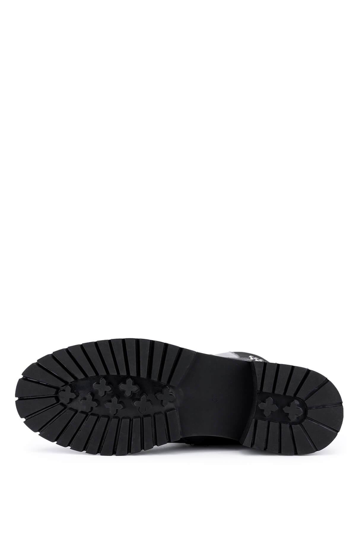 Tamer Tanca Kadın Hakiki Deri Siyah Floter Casual Çizme