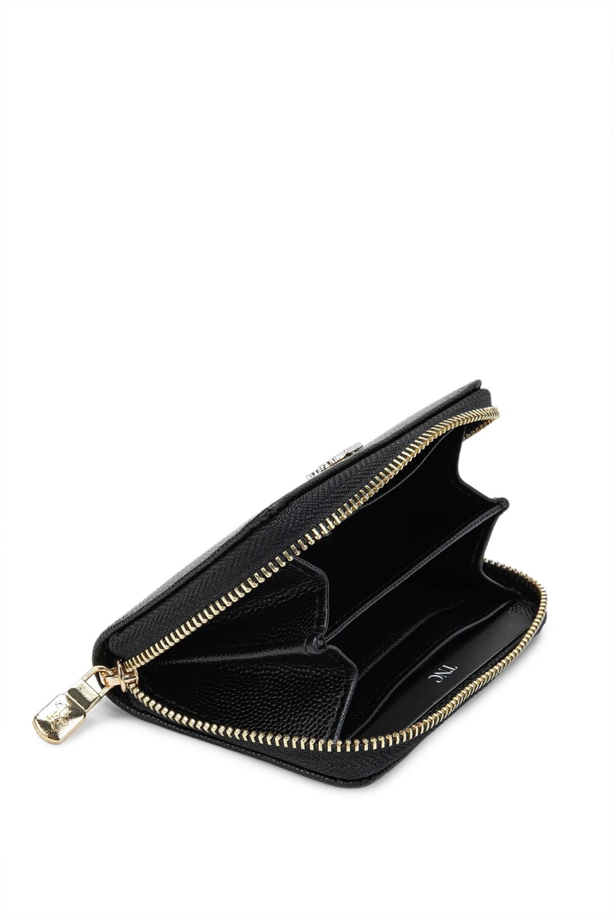 Tamer Tanca Kadın Hakiki Deri Siyah Havyar Cüzdan Cuzdan
