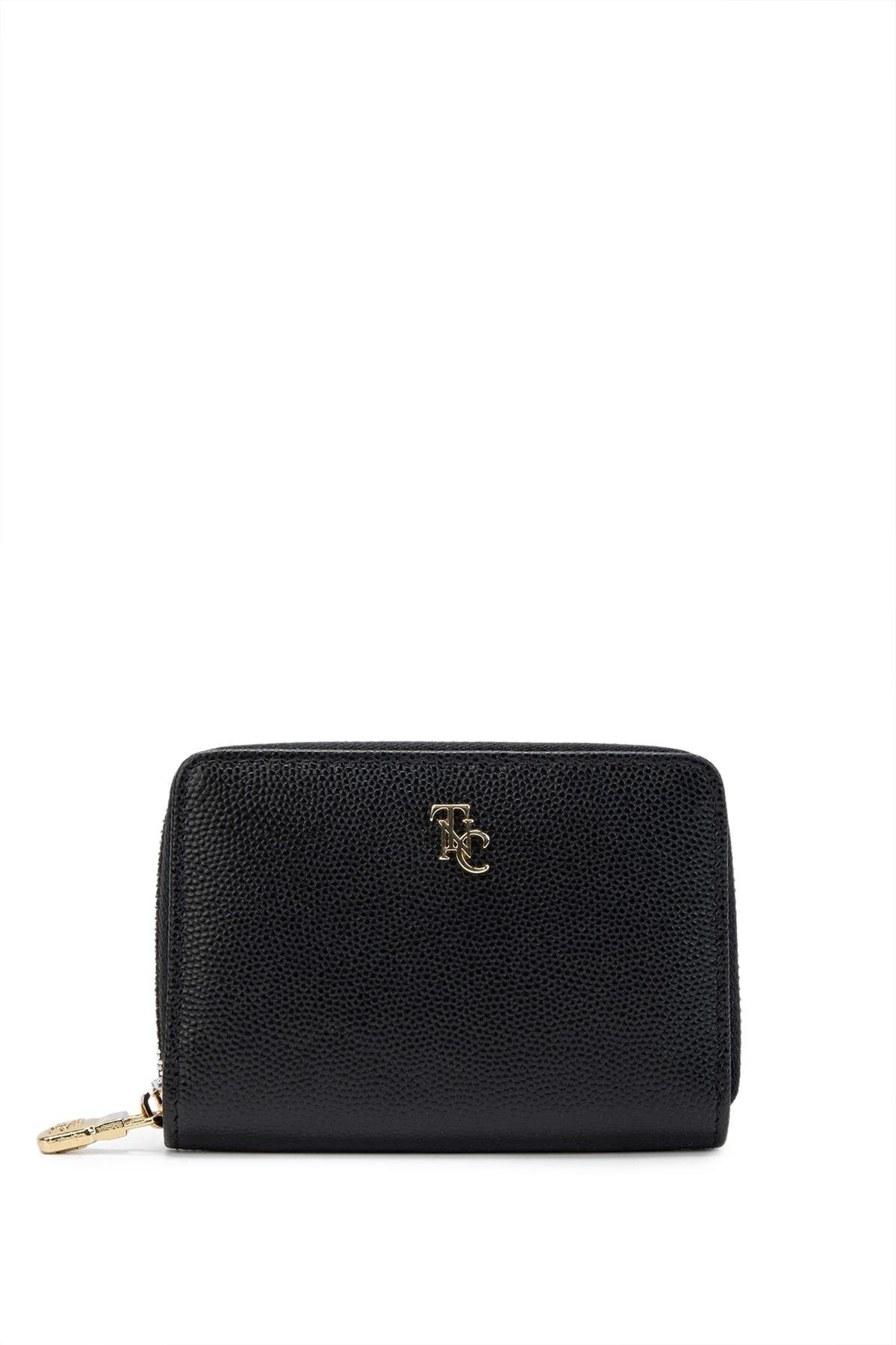 Tamer Tanca Kadın Hakiki Deri Siyah Havyar Cüzdan Cuzdan