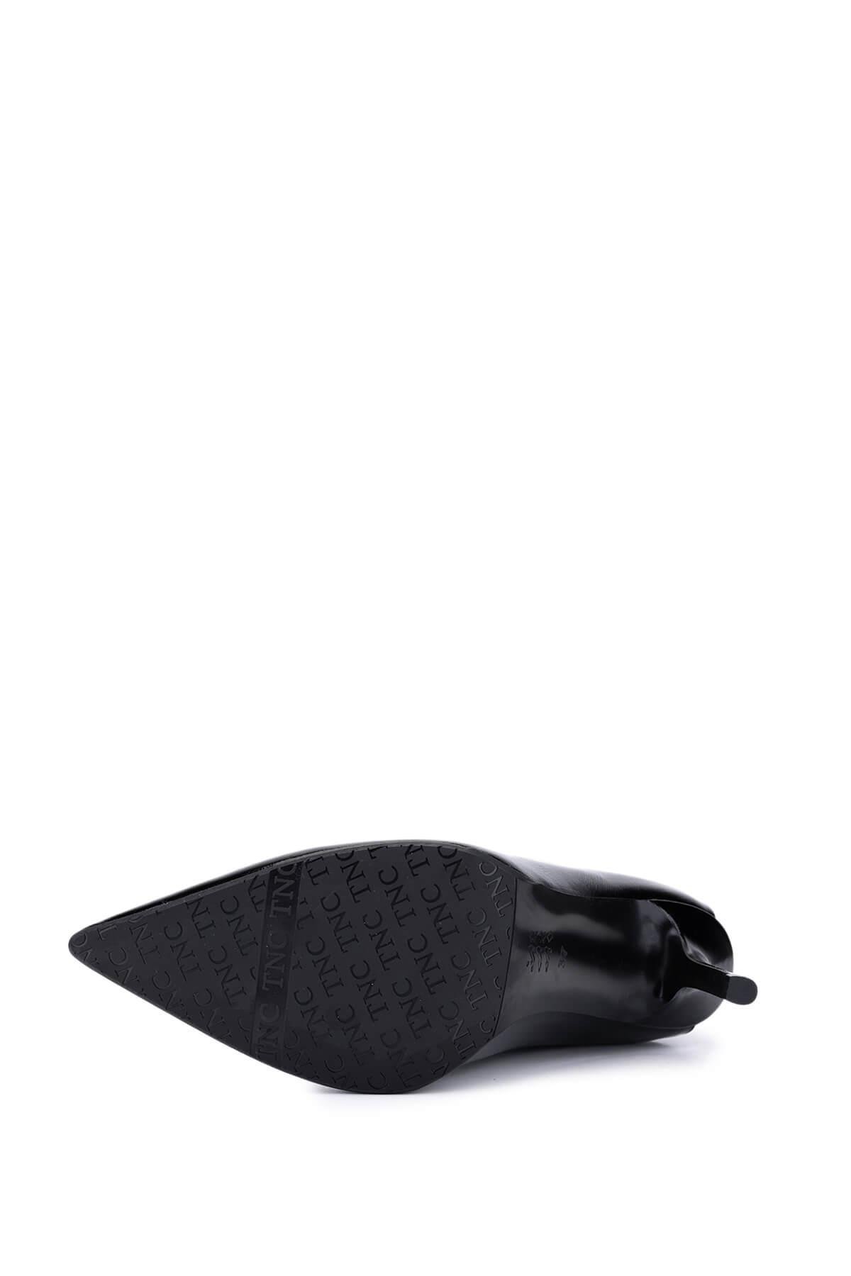 Tamer Tanca Kadın Hakiki Deri Siyah Kırışık Rugan Topuklu Çizme