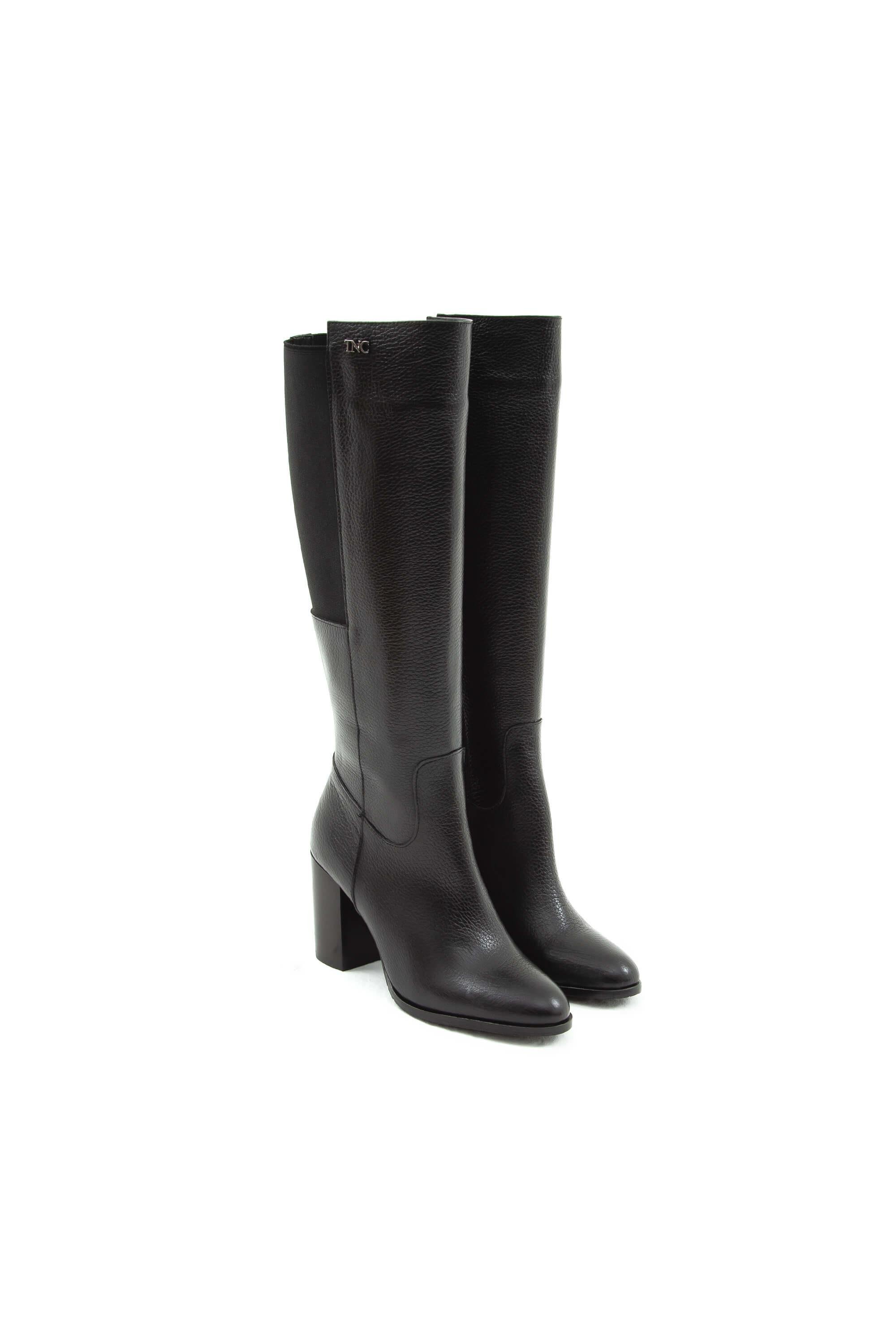 Tamer Tanca Kadın Hakiki Deri Siyah Klasik Çizme