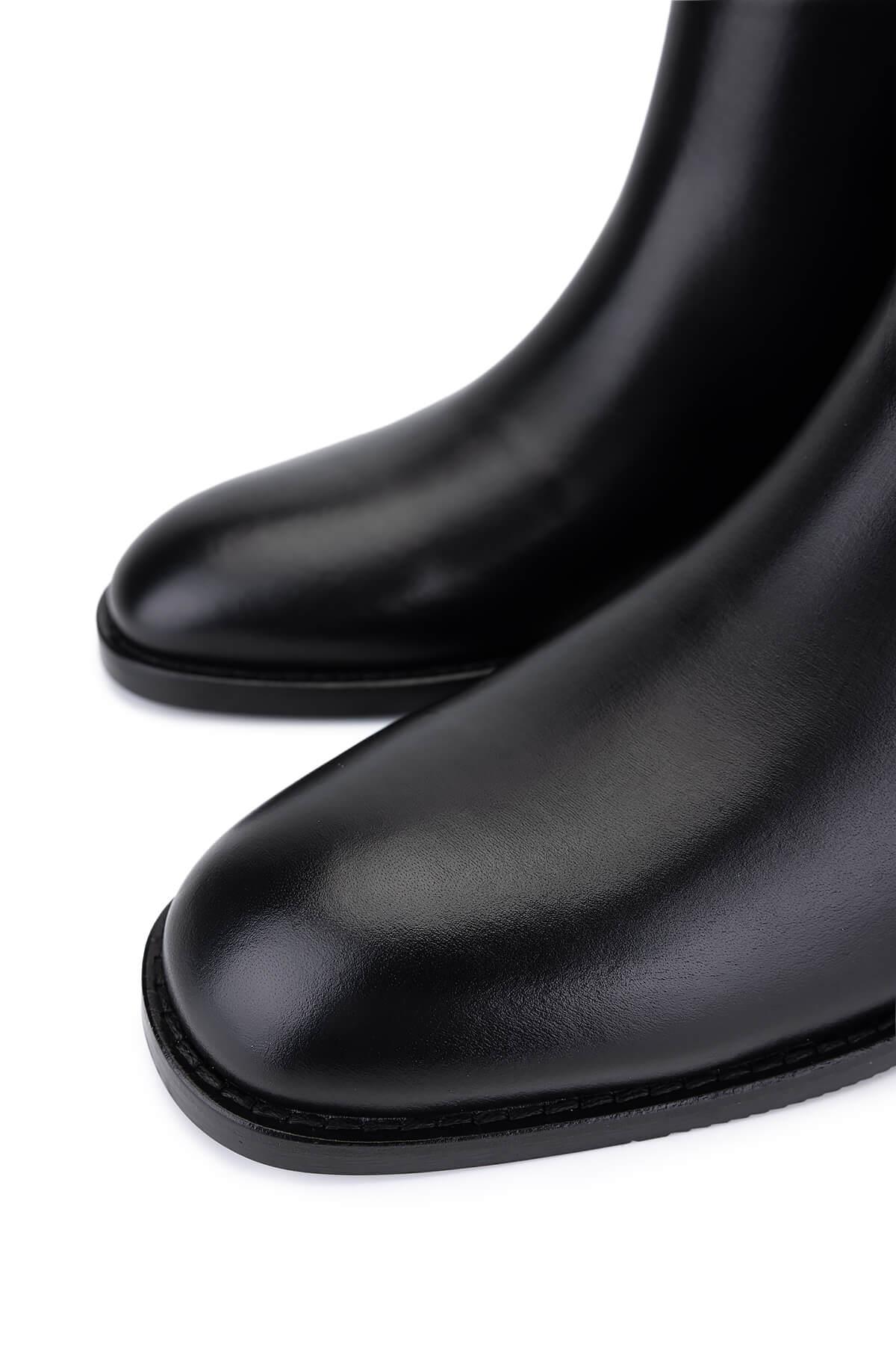 Tamer Tanca Kadın Hakiki Deri Siyah Klasik Çizme