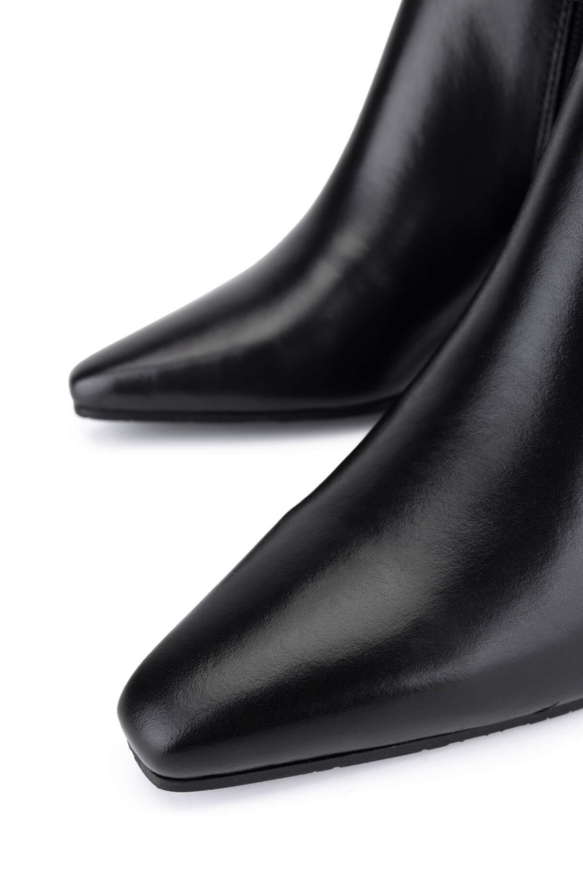 Tamer Tanca Kadın Hakiki Deri Siyah Klasik Çizme