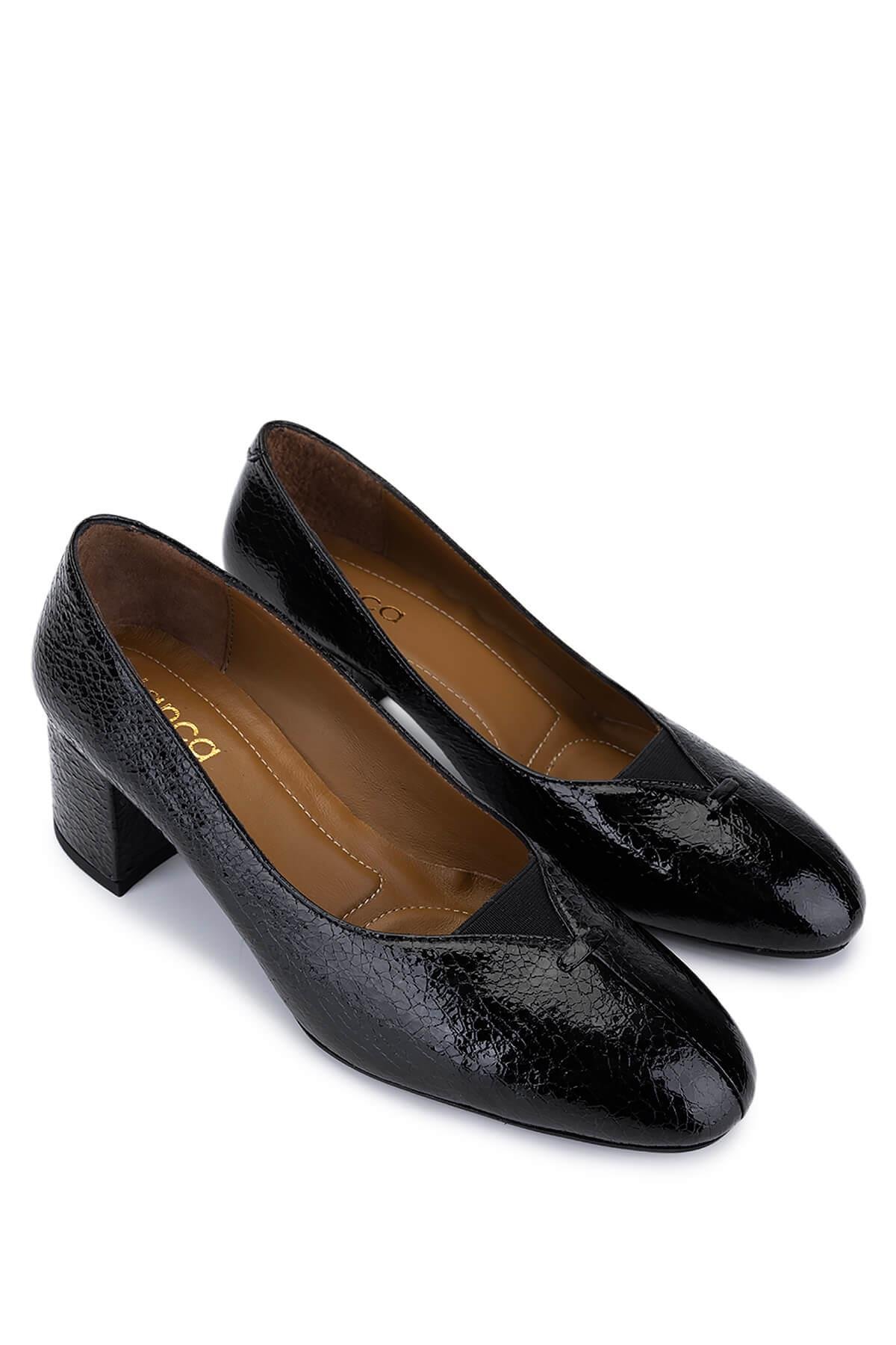 Tamer Tanca Kadın Hakiki Deri Siyah Klasik Ayakkabı