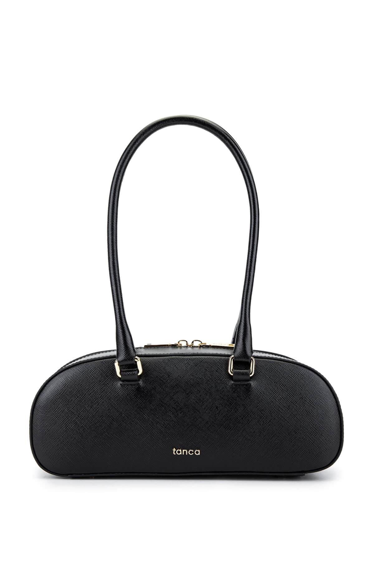 Tamer Tanca Kadın Hakiki Deri Siyah Kol Çantası