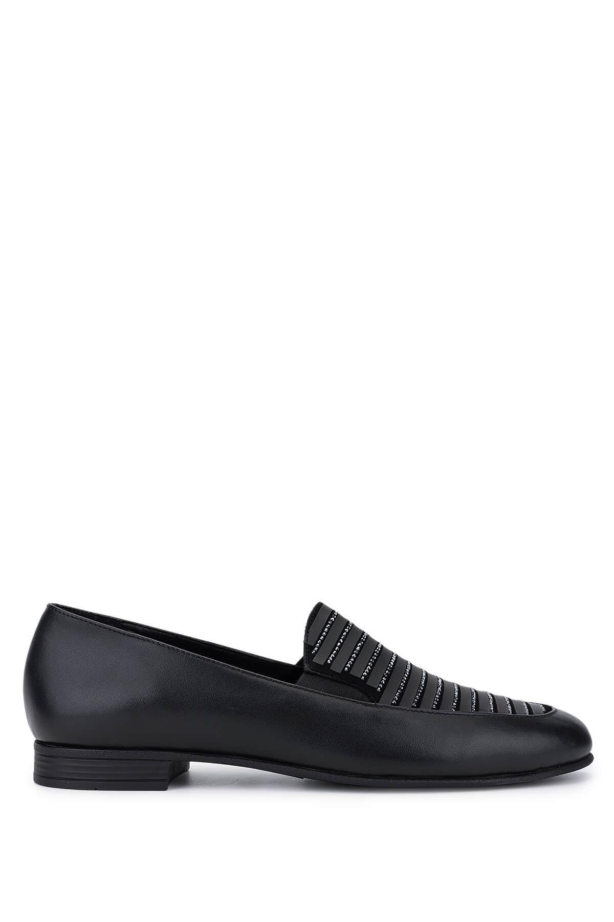 Tamer Tanca Kadın Hakiki Deri Siyah Loafer Ayakkabı