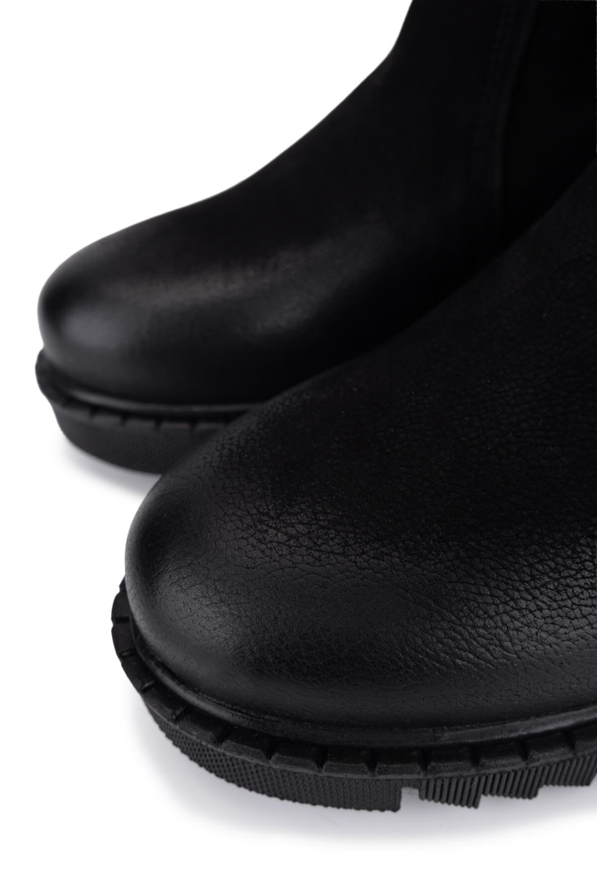 Tamer Tanca Kadın Hakiki Deri Siyah Nubuk Günlük Bot