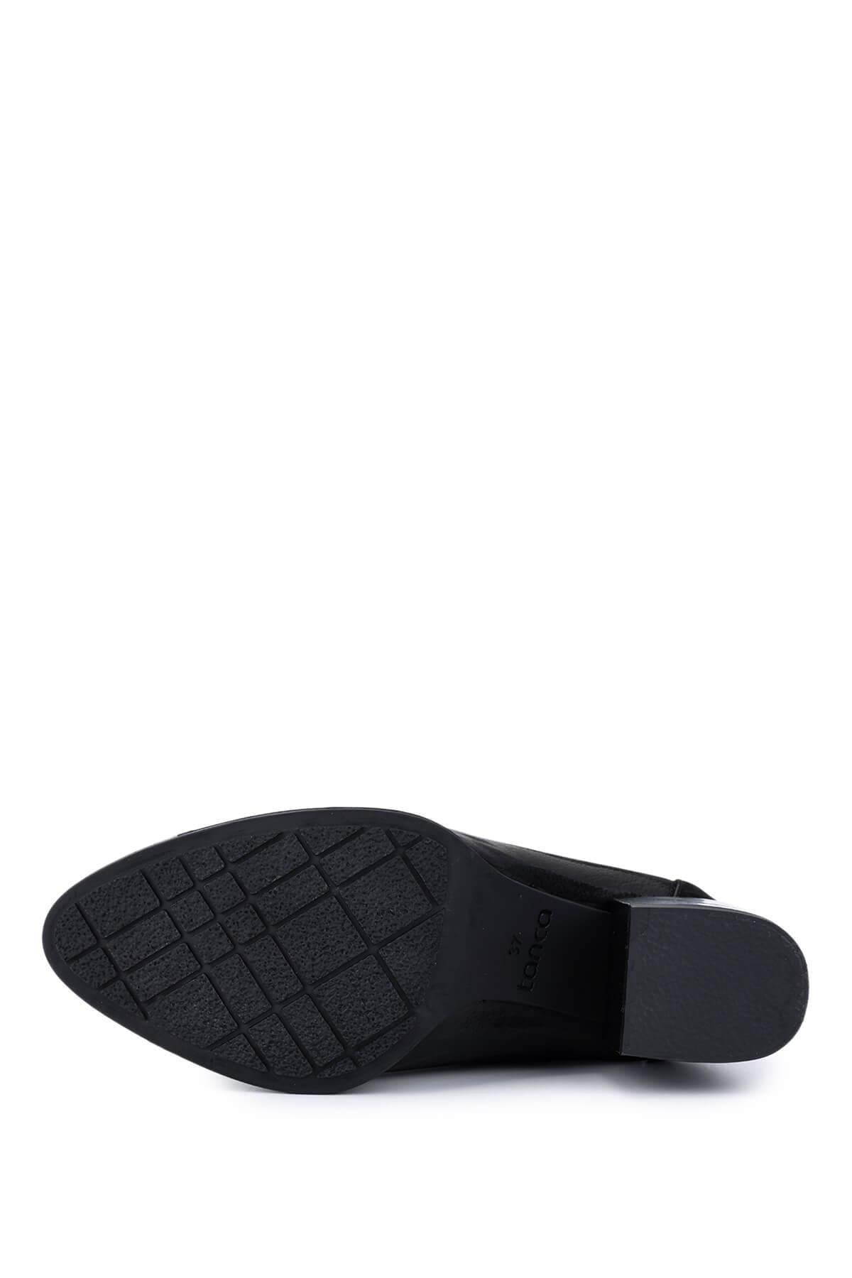 Tamer Tanca Kadın Hakiki Deri Siyah Nubuk Topuklu Bot