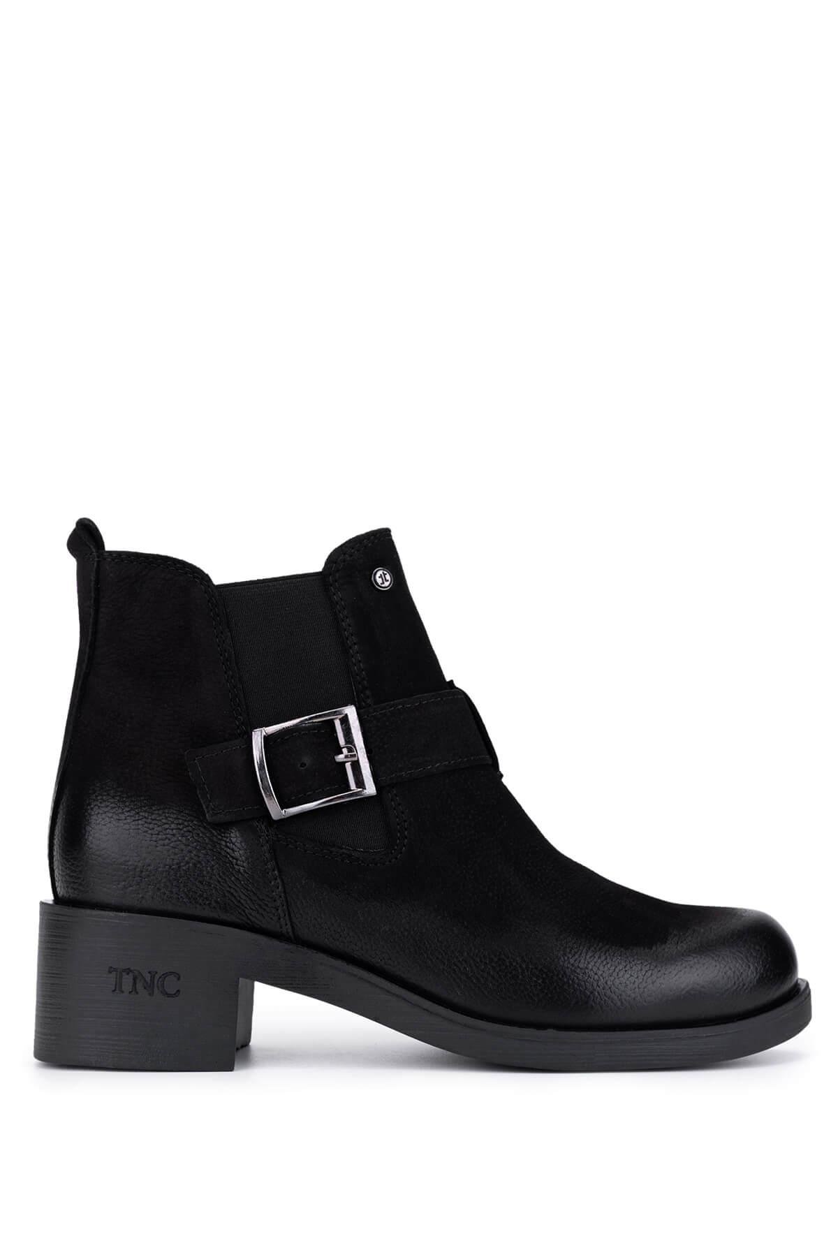 Tamer Tanca Kadın Hakiki Deri Siyah Nubuk Casual Bot