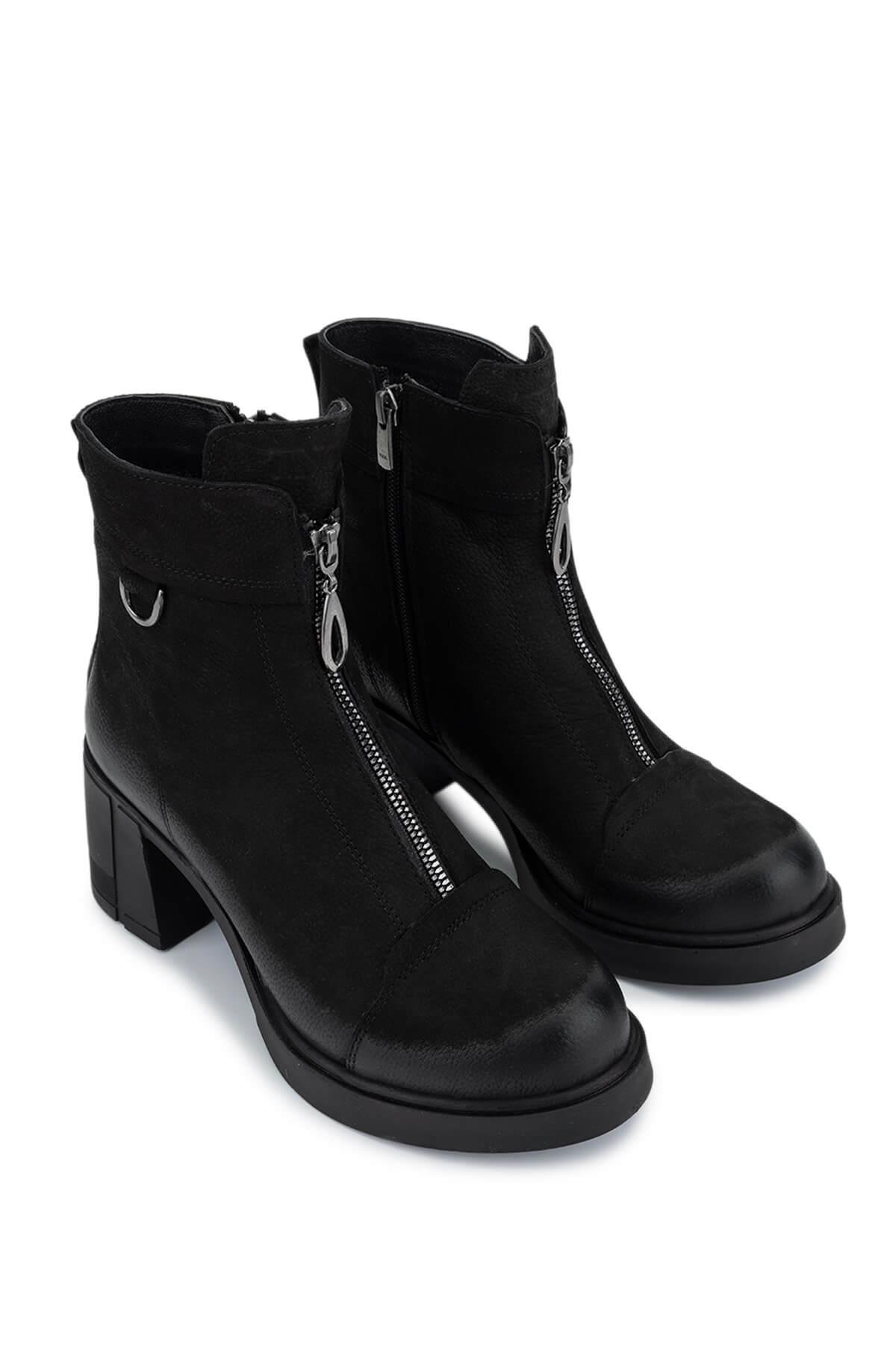 Tamer Tanca Kadın Hakiki Deri Siyah Nubuk Casual Bot