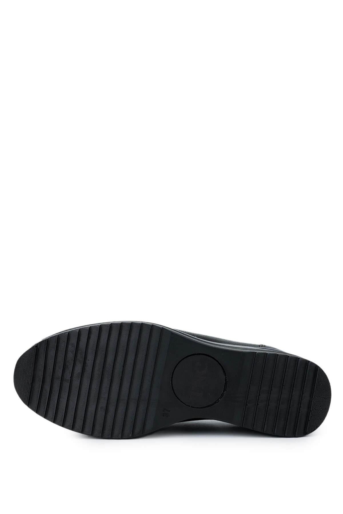 Tamer Tanca Kadın Hakiki Deri Siyah Nubuk Casual Ayakkabı