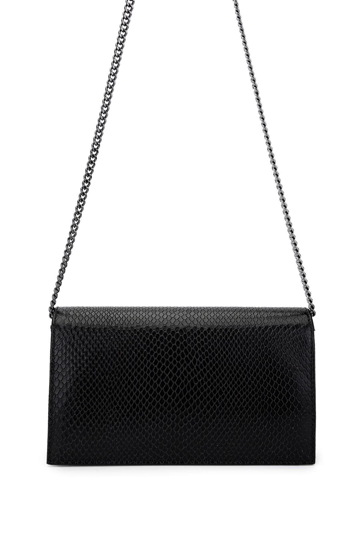 Tamer Tanca Kadın Hakiki Deri Siyah Omuz Çanta