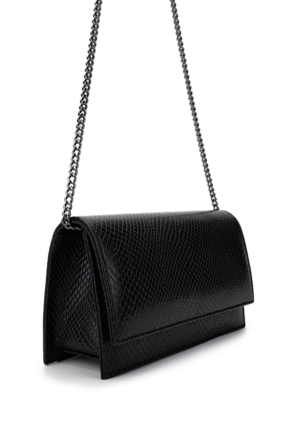 Tamer Tanca Kadın Hakiki Deri Siyah Omuz Çanta