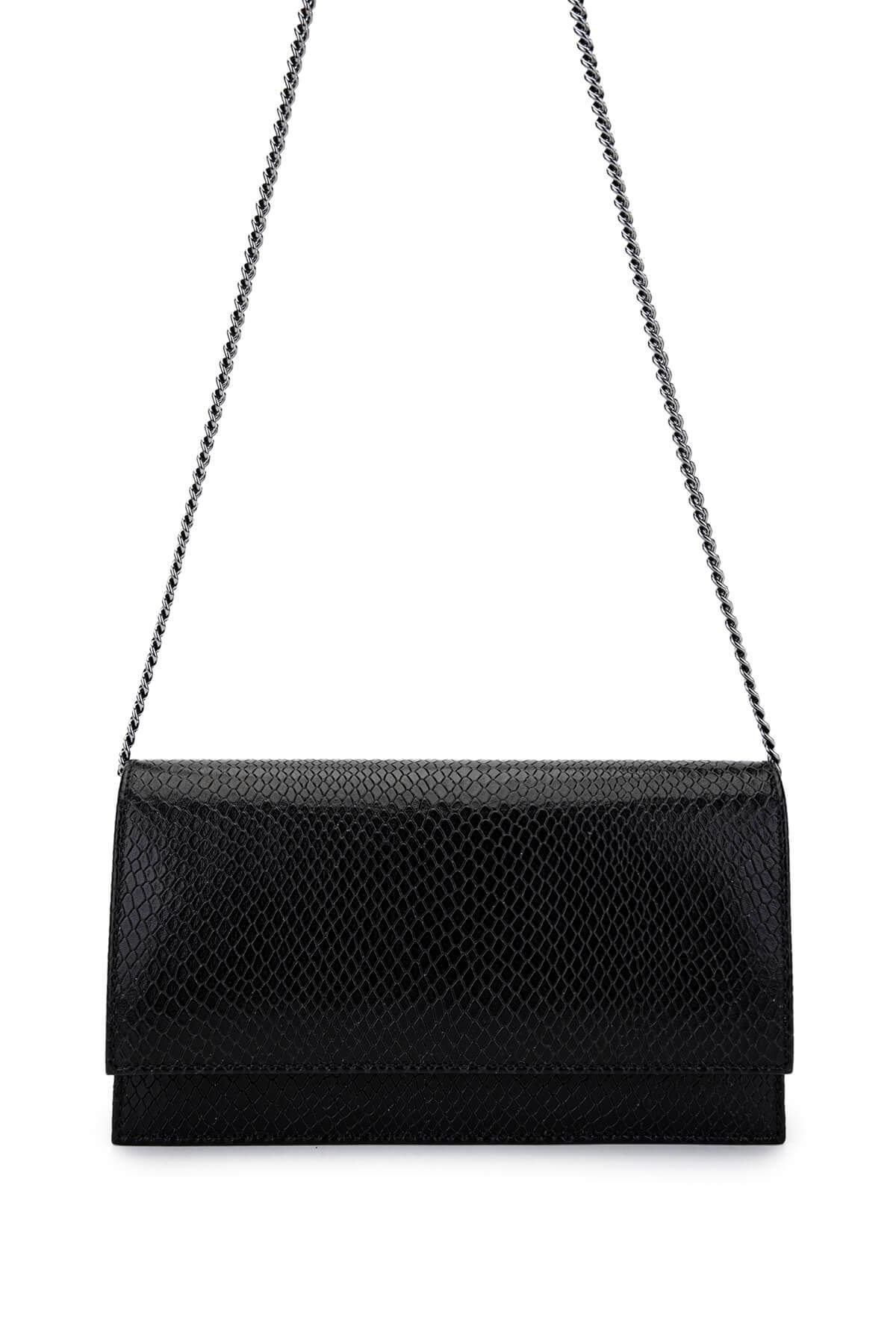 Tamer Tanca Kadın Hakiki Deri Siyah Omuz Çanta