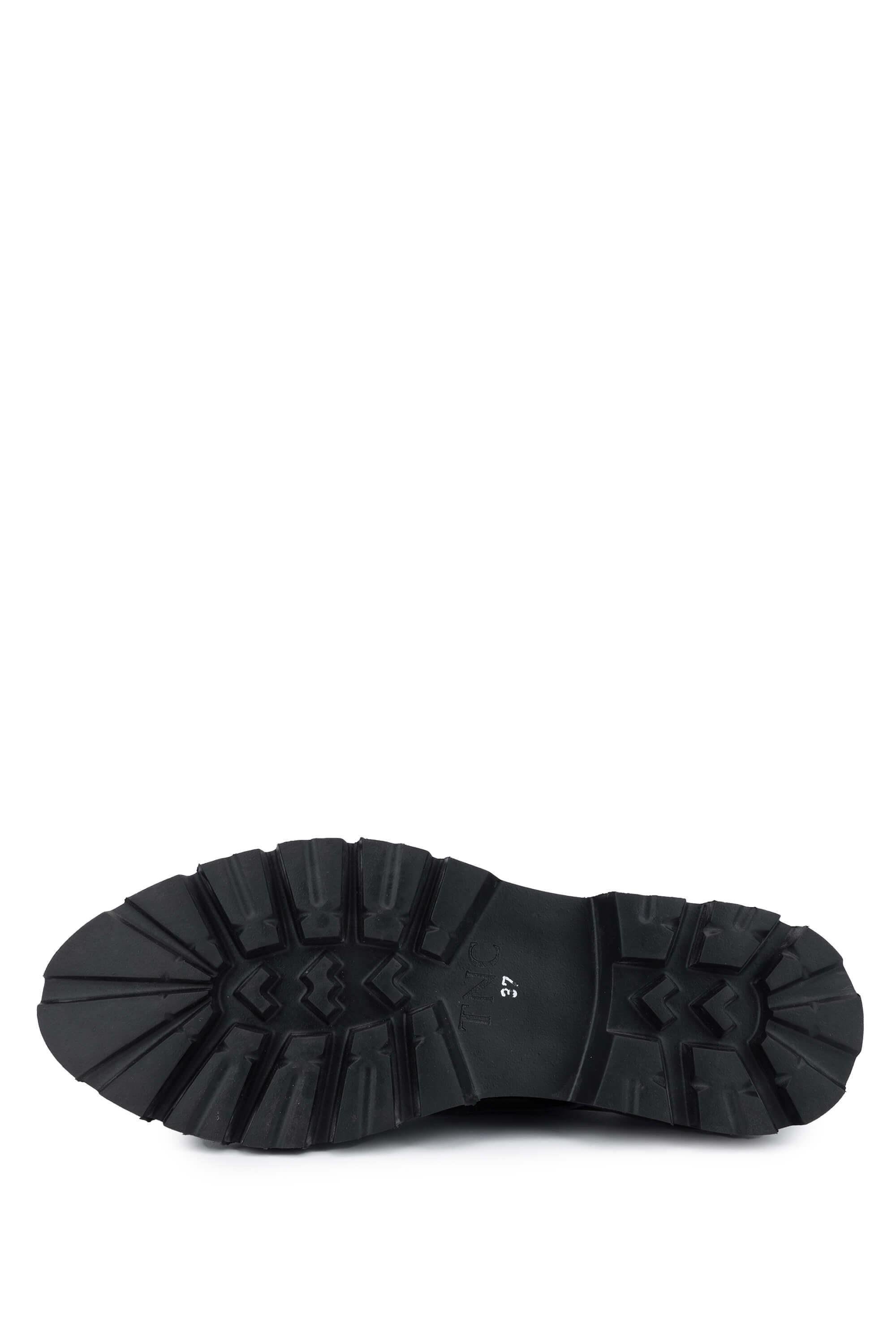 Tamer Tanca Kadın Hakiki Deri Siyah Rugan Casual Ayakkabı