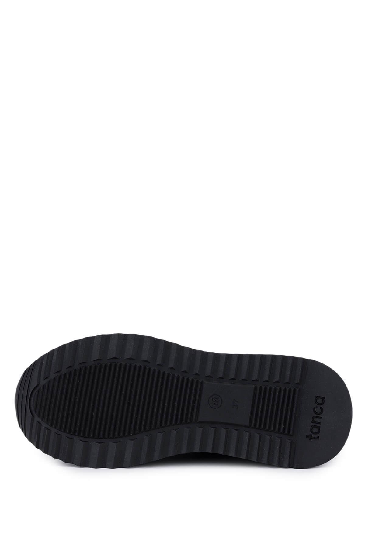 Tamer Tanca Kadın Hakiki Deri Siyah Rugan Sneakers & Spor Ayakkabı