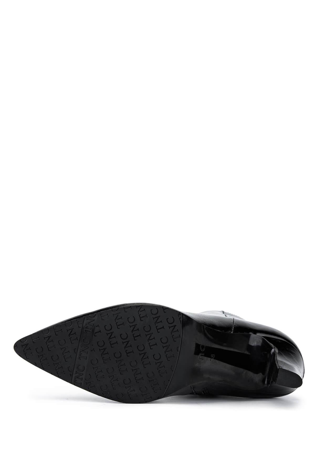 Tamer Tanca Kadın Hakiki Deri Siyah Rugan Abiye Bot