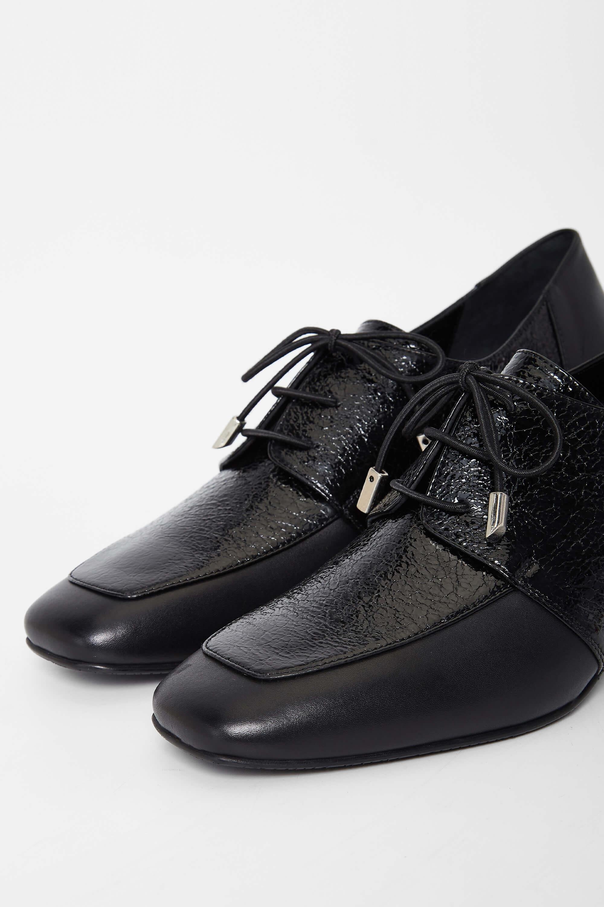 Tamer Tanca Kadın Hakiki Deri Siyah Rugan Topuklu Ayakkabı