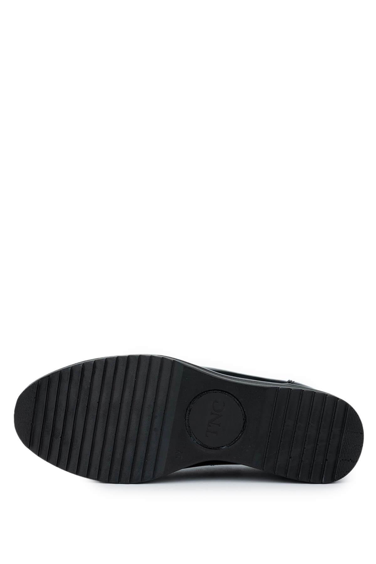 Tamer Tanca Kadın Hakiki Deri Siyah Rugan Casual Ayakkabı