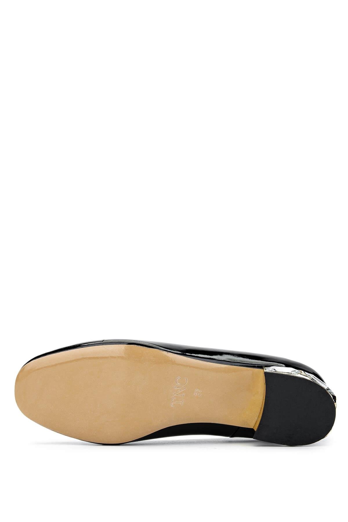 Tamer Tanca Kadın Hakiki Deri Siyah Rugan Topuklu Ayakkabı