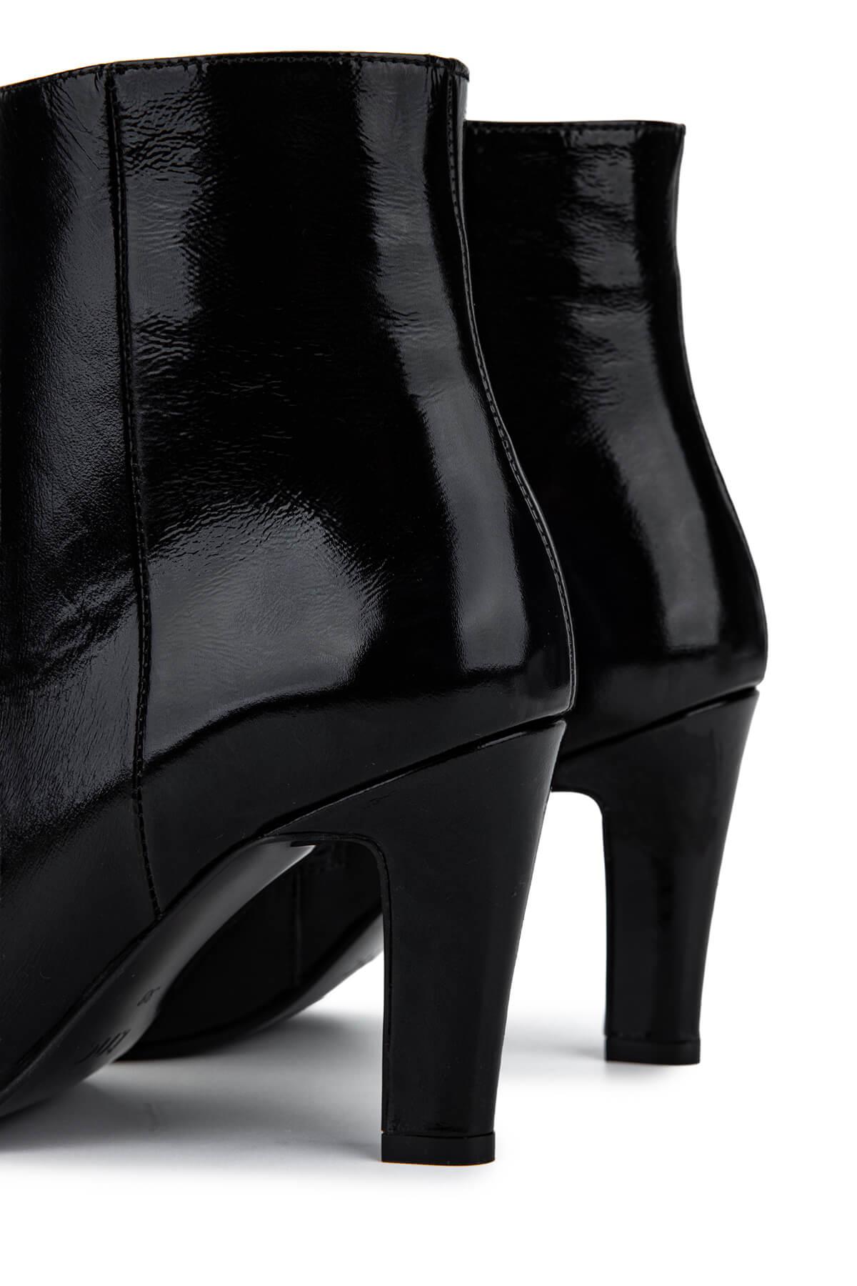 Tamer Tanca Kadın Hakiki Deri Siyah Rugan Abiye Bot