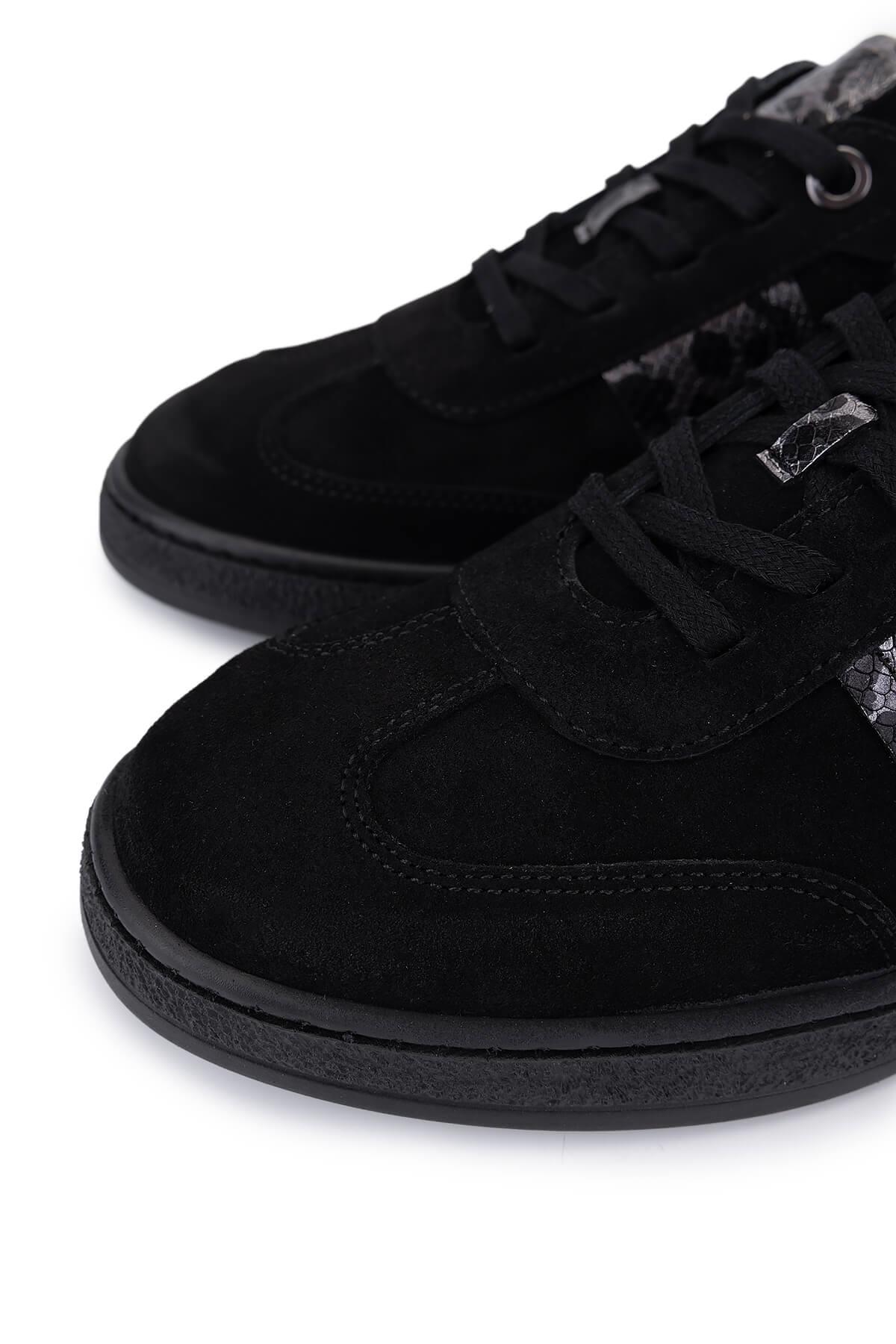 Tamer Tanca Kadın Hakiki Deri Siyah Sneakers & Spor Ayakkabı
