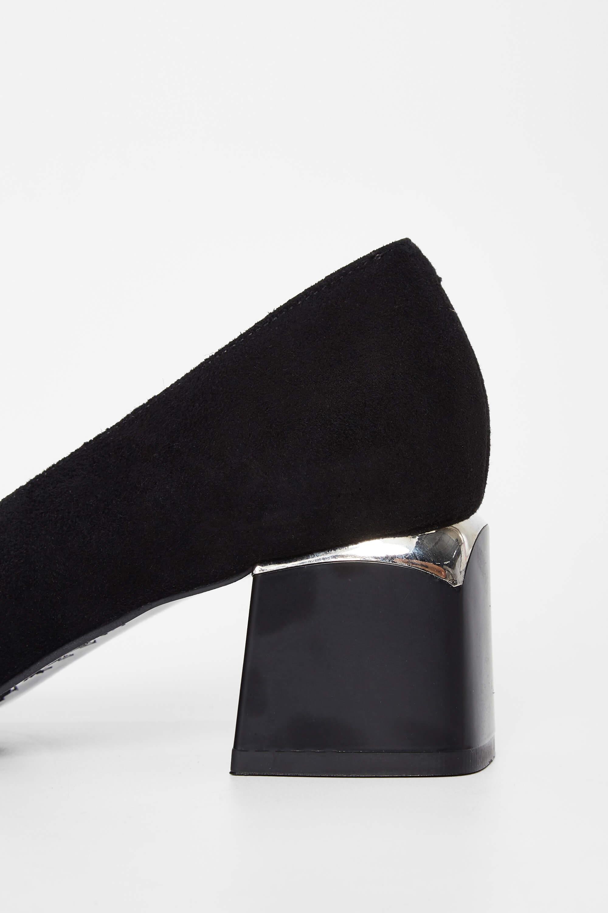 Tamer Tanca Kadın Hakiki Deri Siyah Süet Topuklu Ayakkabı