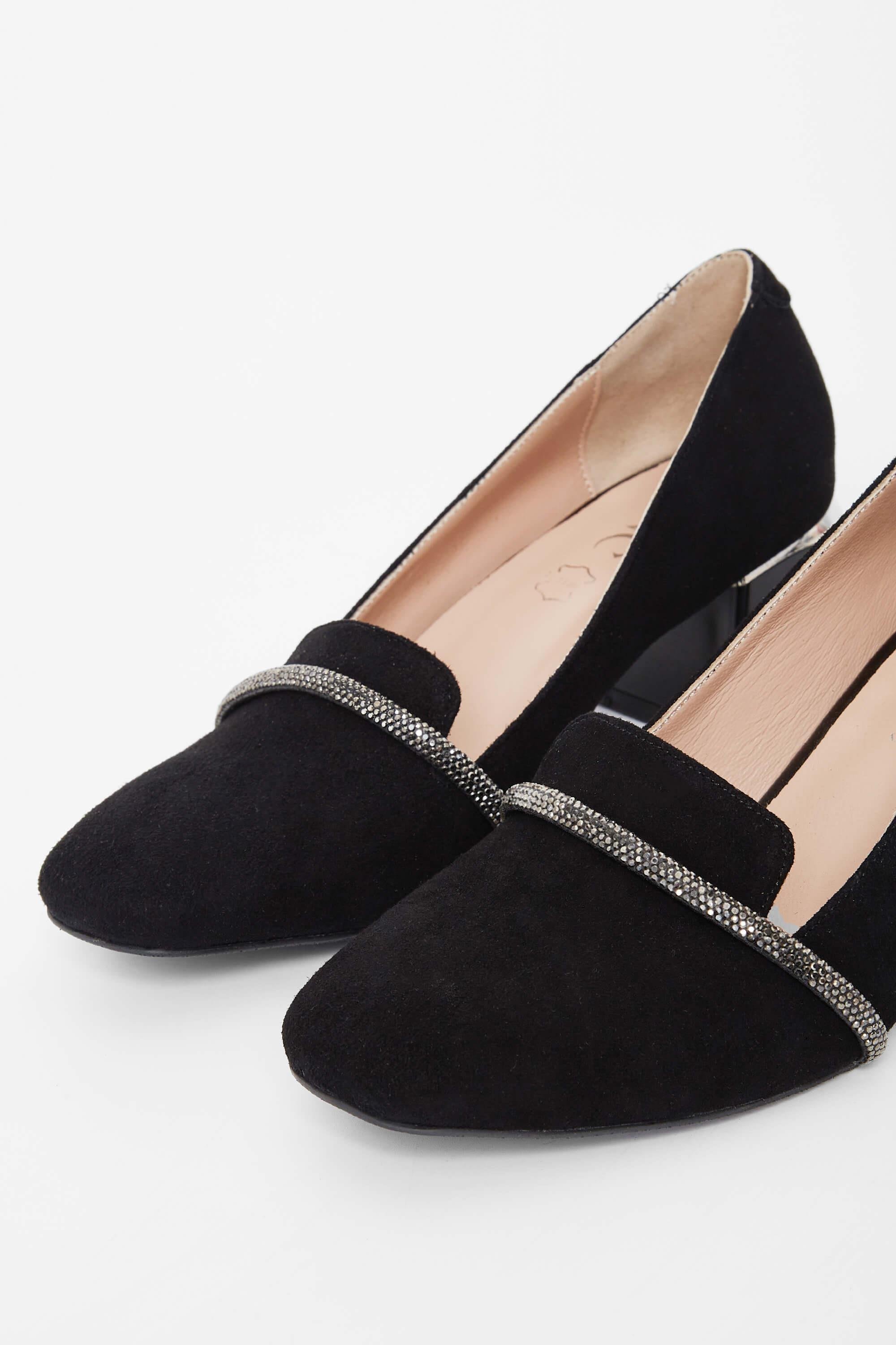 Tamer Tanca Kadın Hakiki Deri Siyah Süet Topuklu Ayakkabı