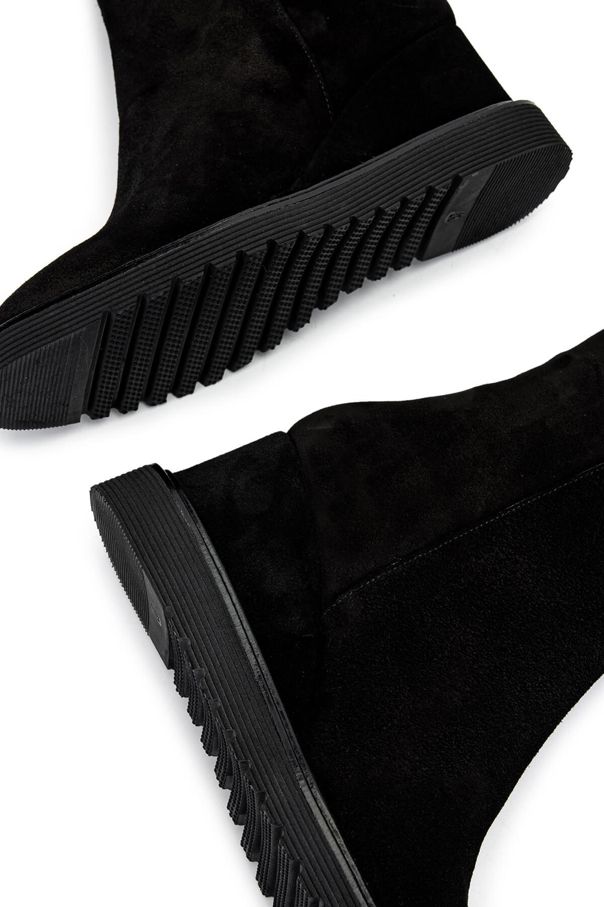 Tamer Tanca Kadın Hakiki Deri Siyah Süet Casual Bot