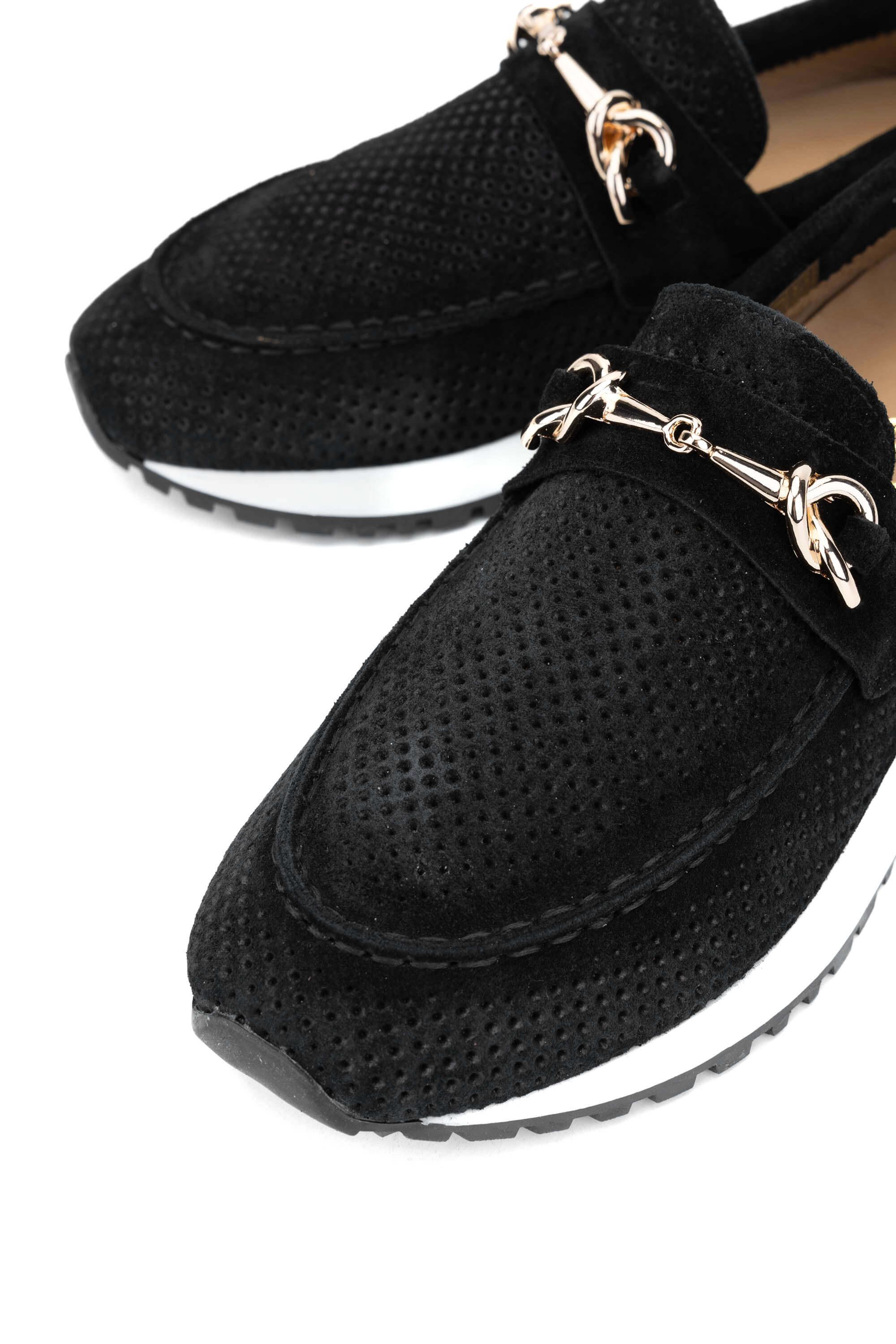 Tamer Tanca Kadın Hakiki Deri Siyah Süet Casual Ayakkabı