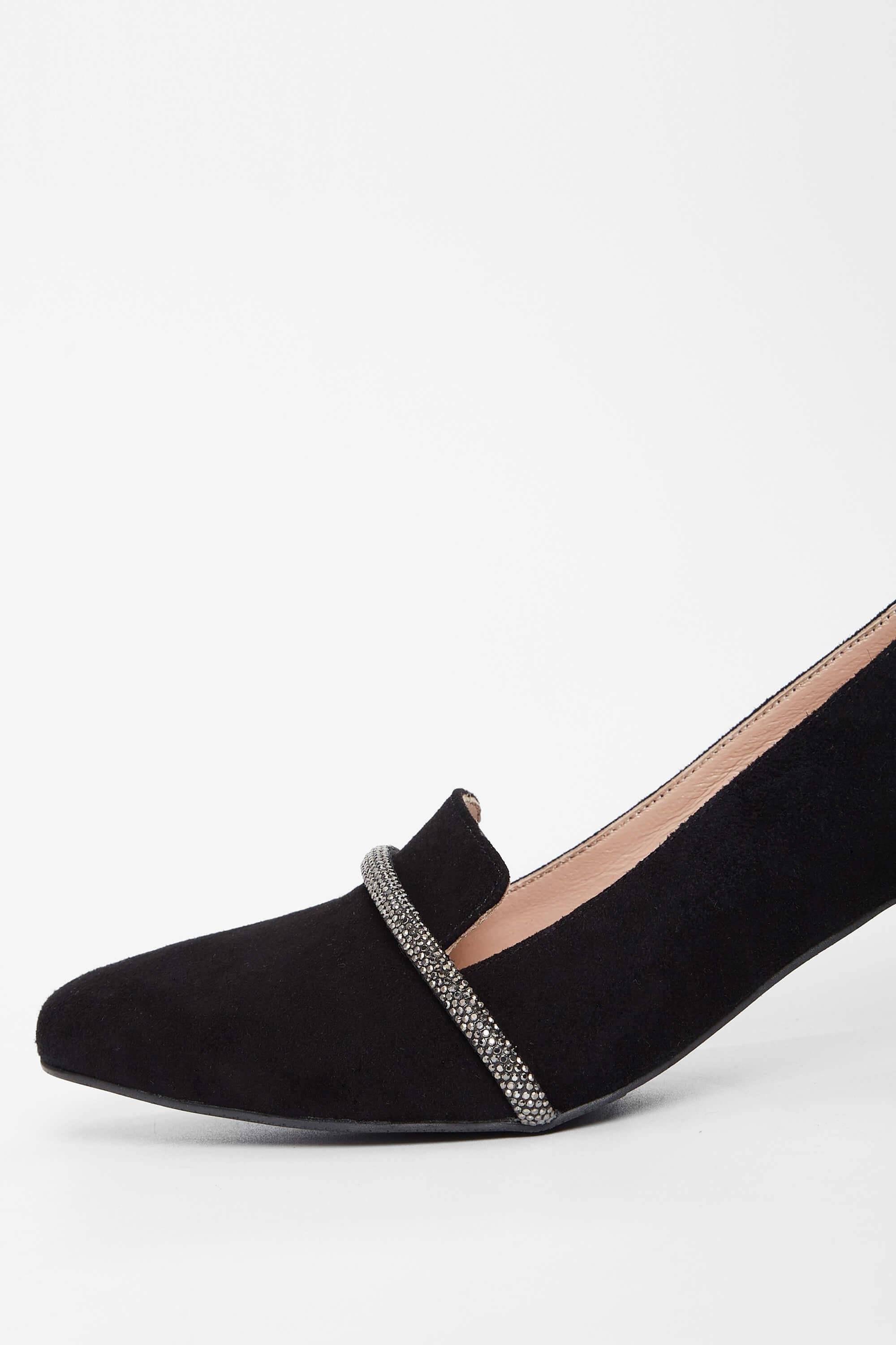 Tamer Tanca Kadın Hakiki Deri Siyah Süet Topuklu Ayakkabı