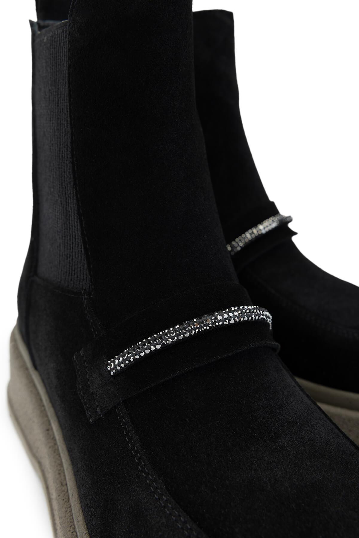 Tamer Tanca Kadın Hakiki Deri Siyah Süet Casual Bot