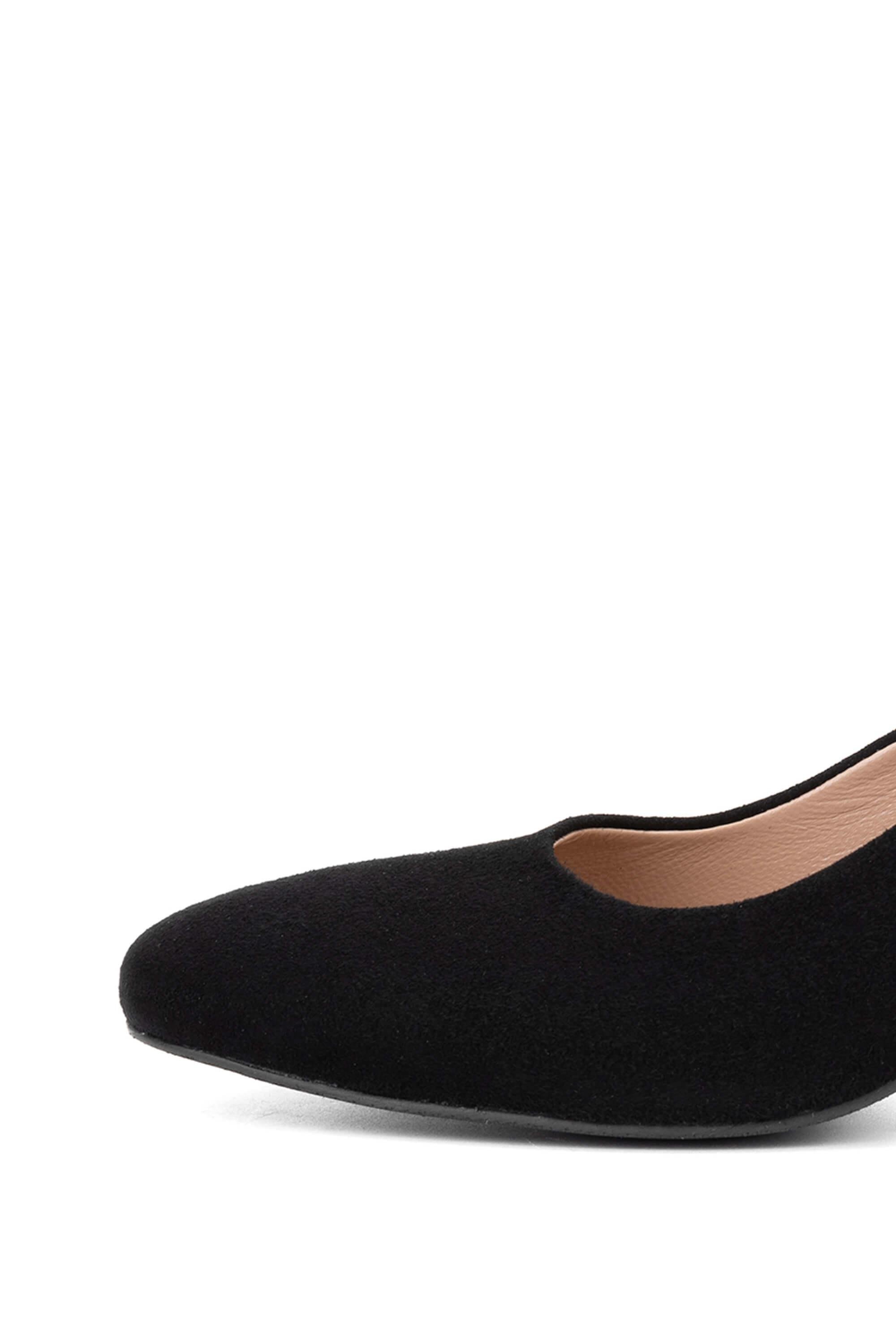 Tamer Tanca Kadın Hakiki Deri Siyah Süet Topuklu Ayakkabı