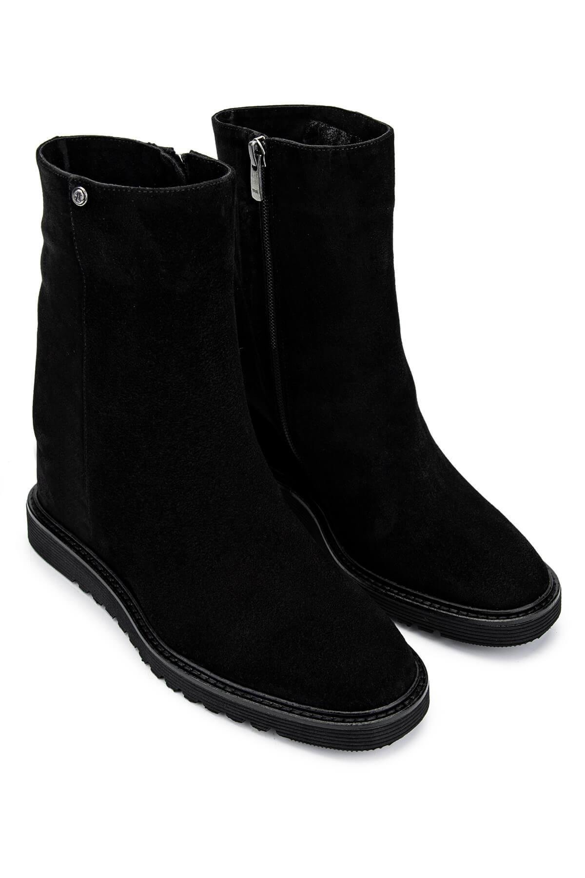 Tamer Tanca Kadın Hakiki Deri Siyah Süet Casual Bot