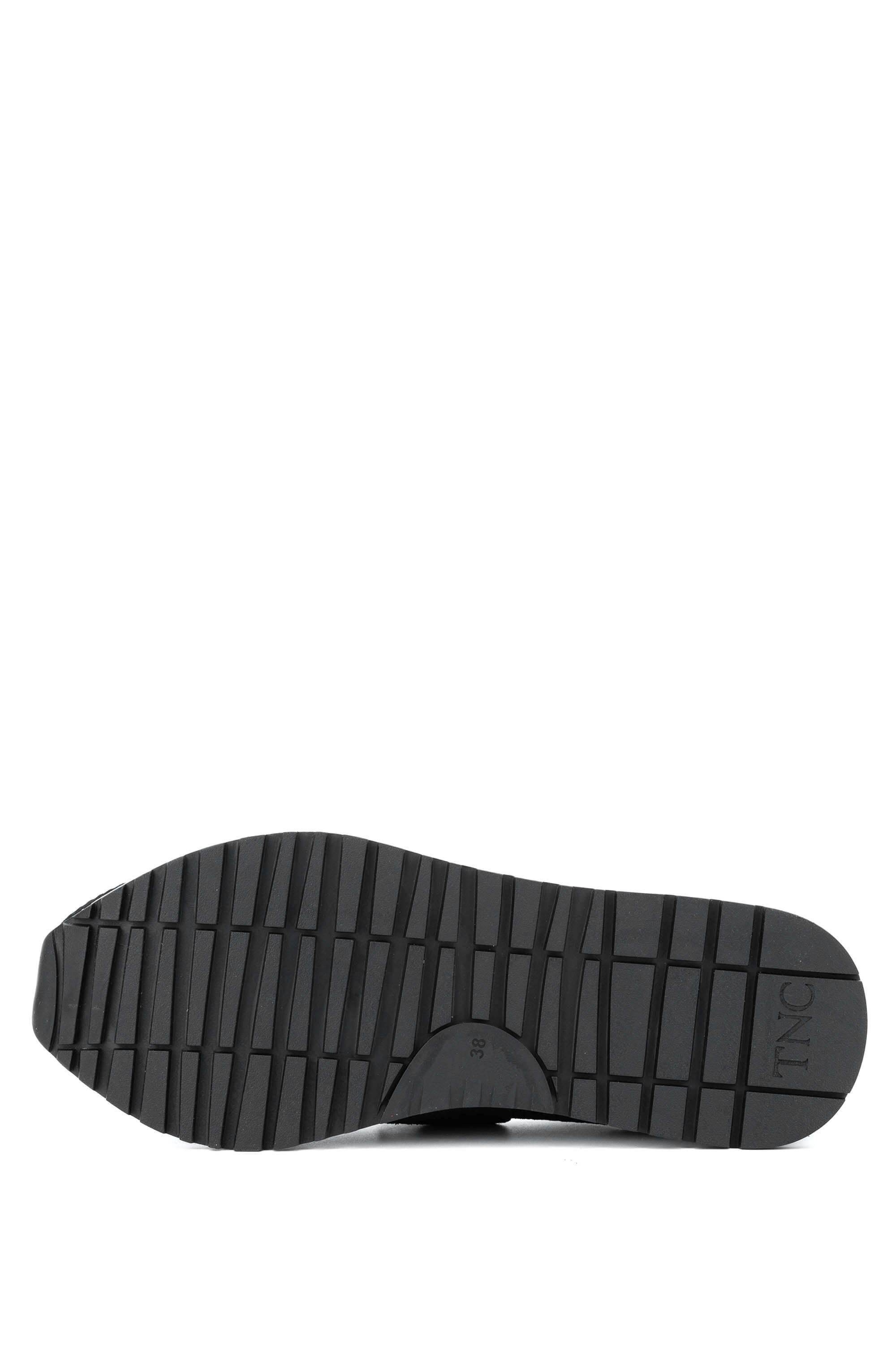 Tamer Tanca Kadın Hakiki Deri Siyah Süet Casual Ayakkabı