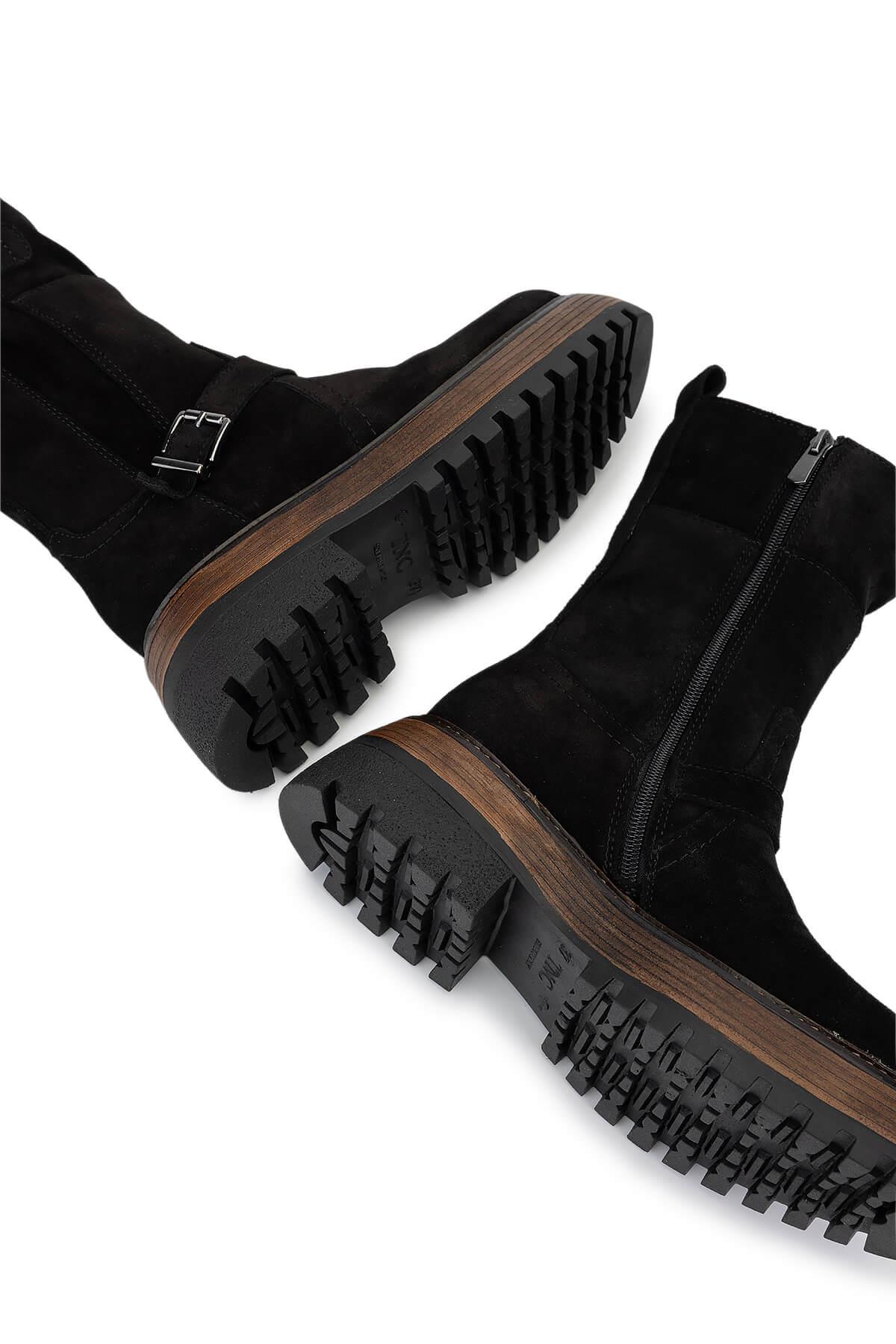 Tamer Tanca Kadın Hakiki Deri Siyah Süet Casual Bot