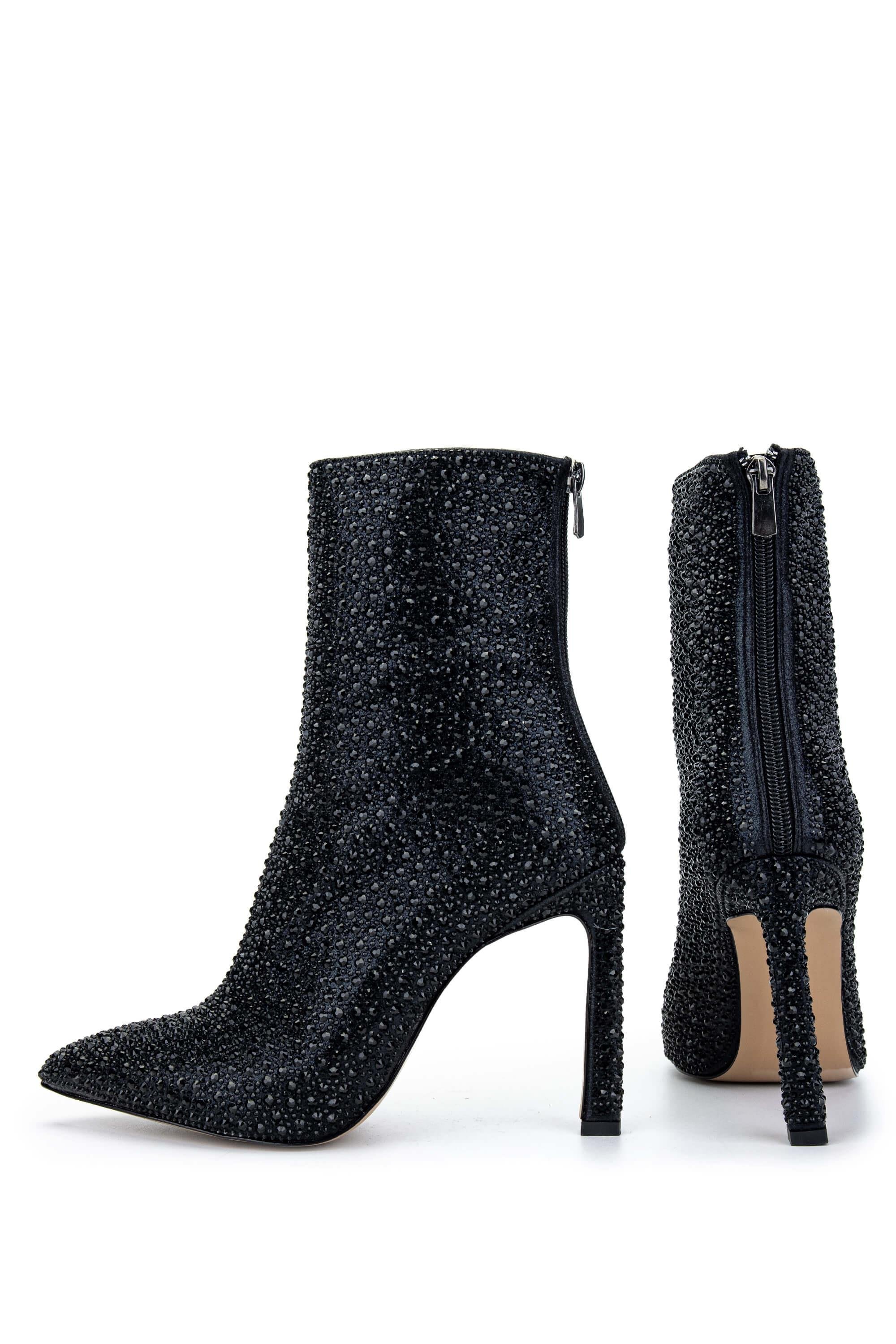 Tamer Tanca Kadın Hakiki Deri Siyah Topuklu Bot