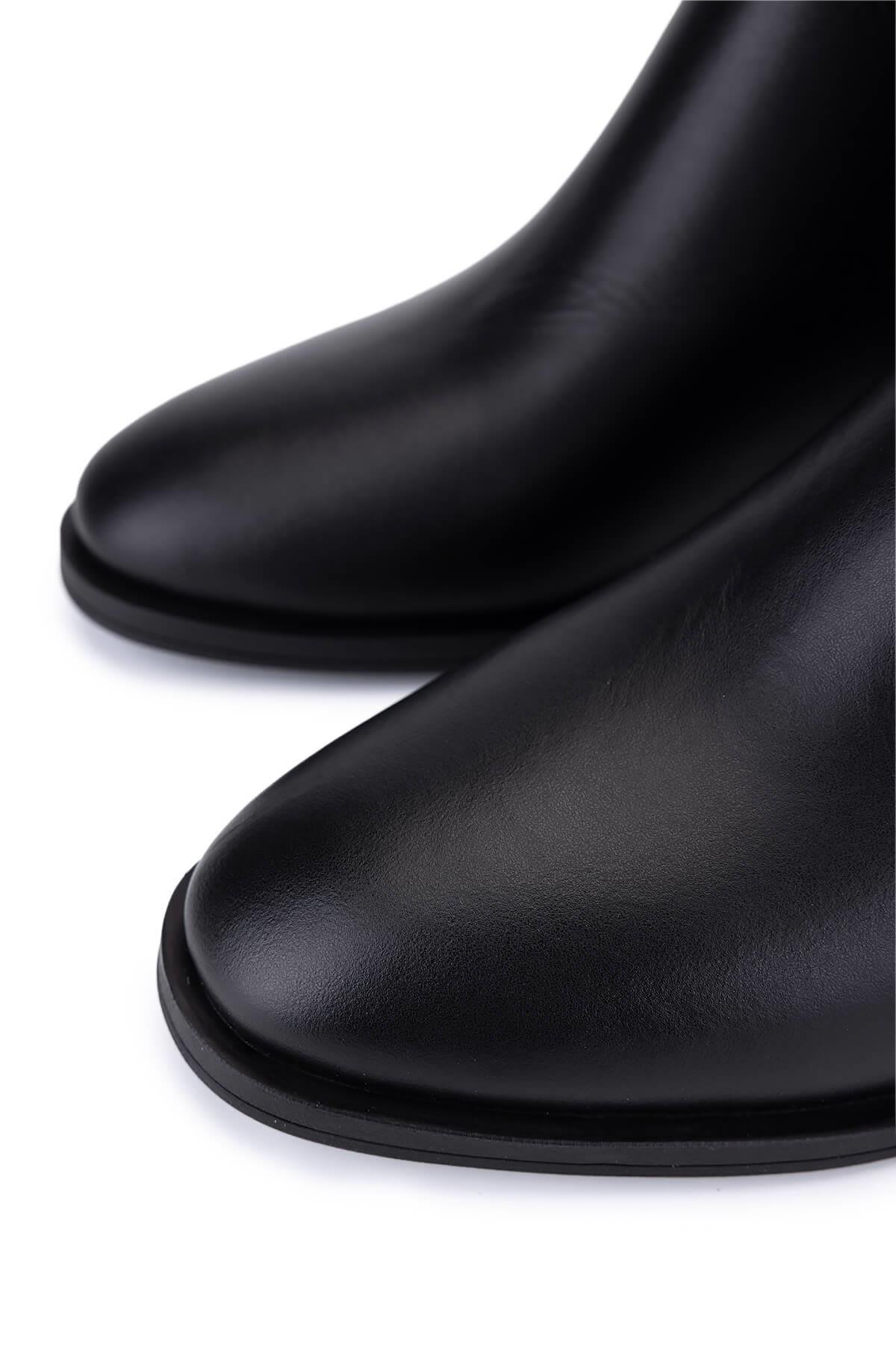 Tamer Tanca Kadın Hakiki Deri Siyah Topuklu Çizme